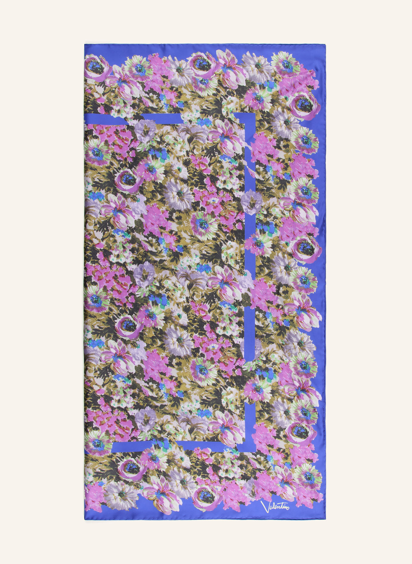 VALENTINO GARAVANI Zijden sjaal SHAWLS - FOULARDS: BLAUW / PAARS / GROEN