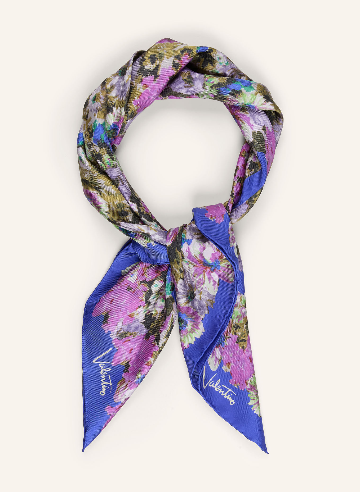 VALENTINO GARAVANI Zijden sjaal SHAWLS - FOULARDS: BLAUW / PAARS / GROEN