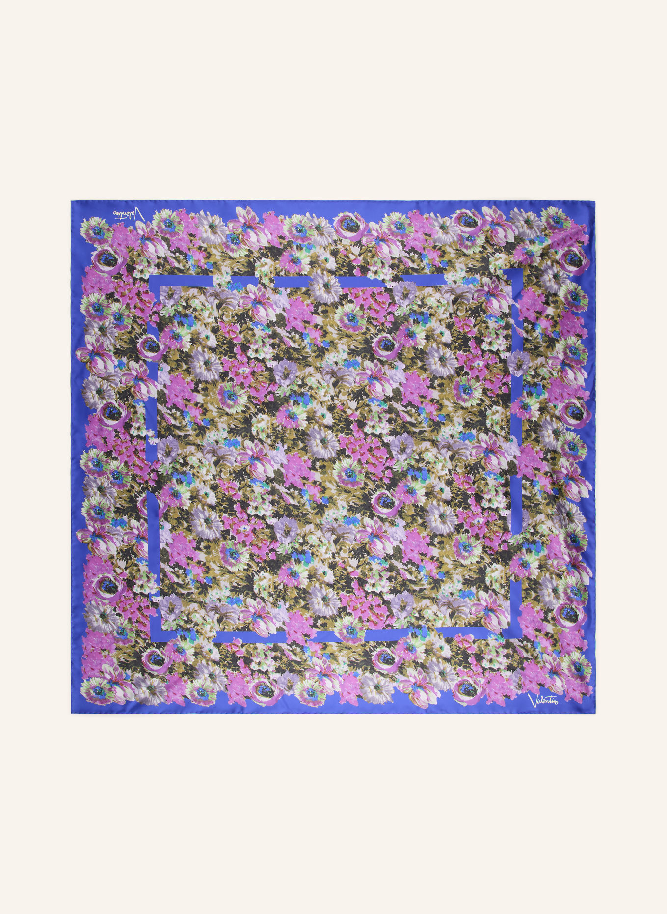 VALENTINO GARAVANI Zijden sjaal SHAWLS - FOULARDS: BLAUW / PAARS / GROEN