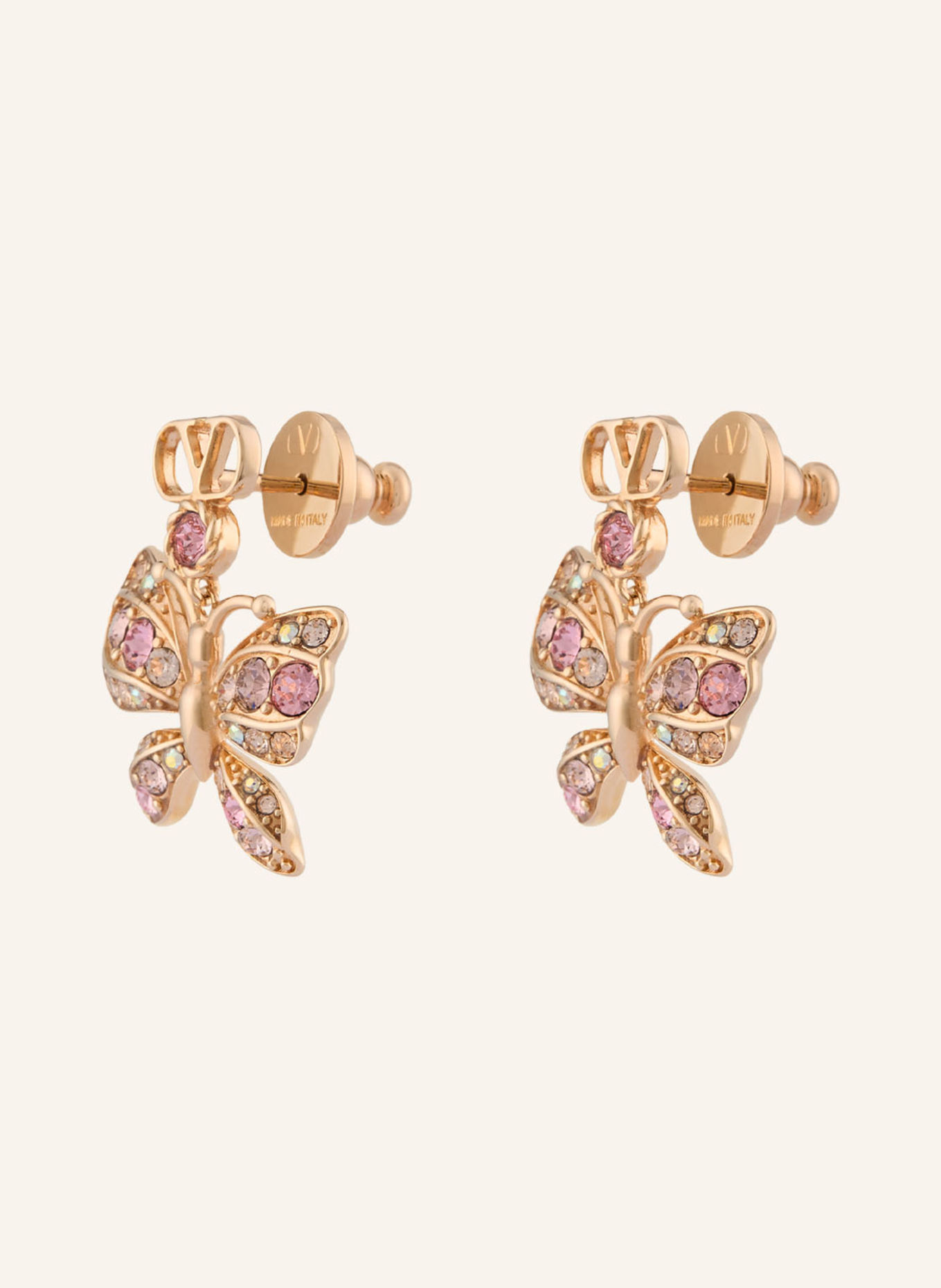 VALENTINO GARAVANI FLUTTERBY Drop Earrings: GOLD / PINK