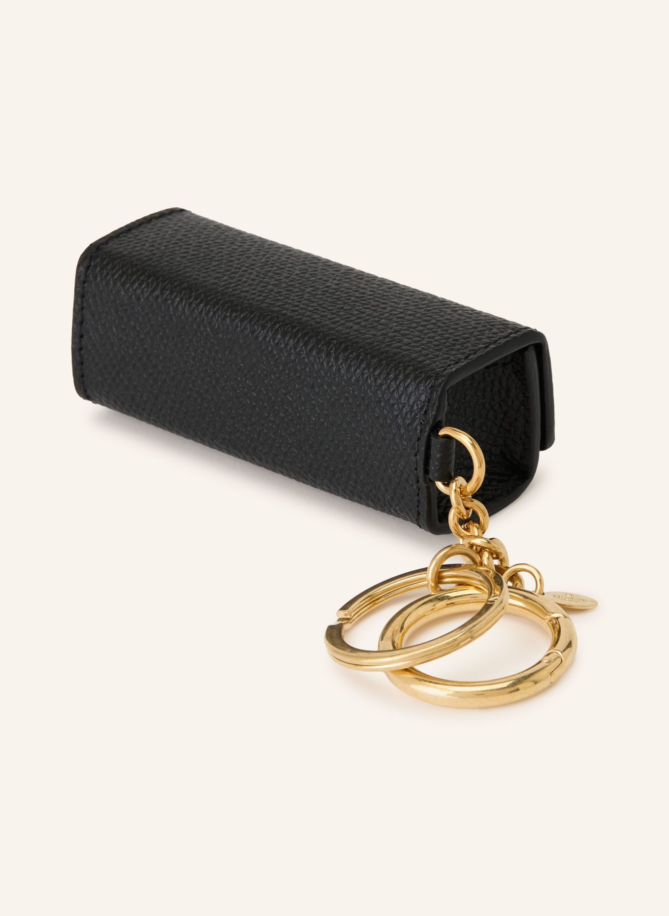 VALENTINO GARAVANI Breloque de sac VLOGO SIGNATURE: NOIR / OR
