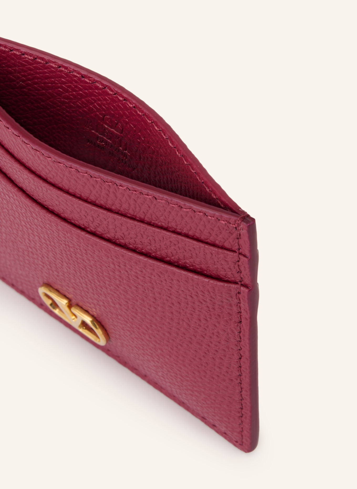 VALENTINO GARAVANI VLOGO SIGNATURE Card wallet: DARK RED / GOLD