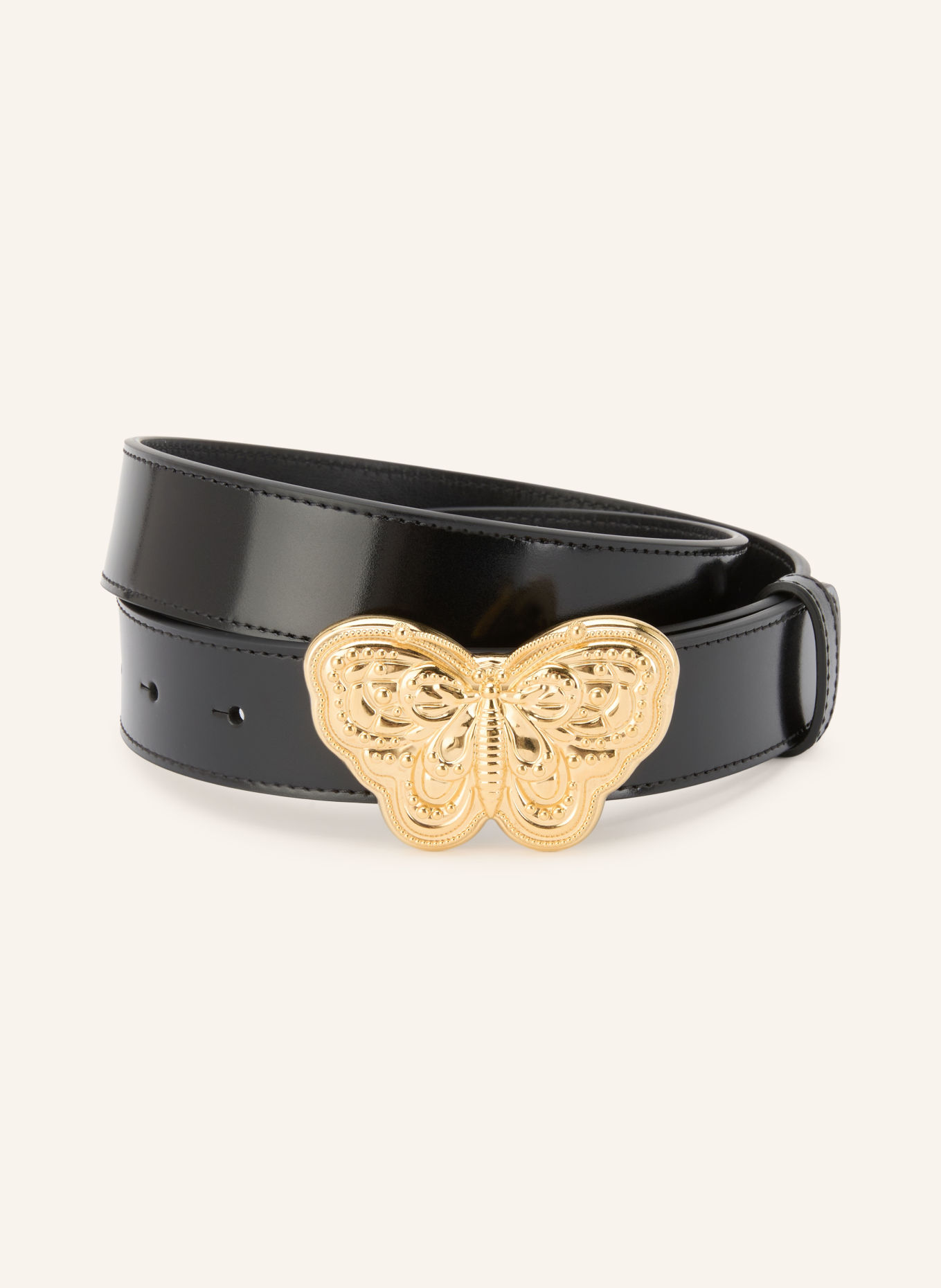 VALENTINO GARAVANI FLUTTERBY Leather belt: BLACK