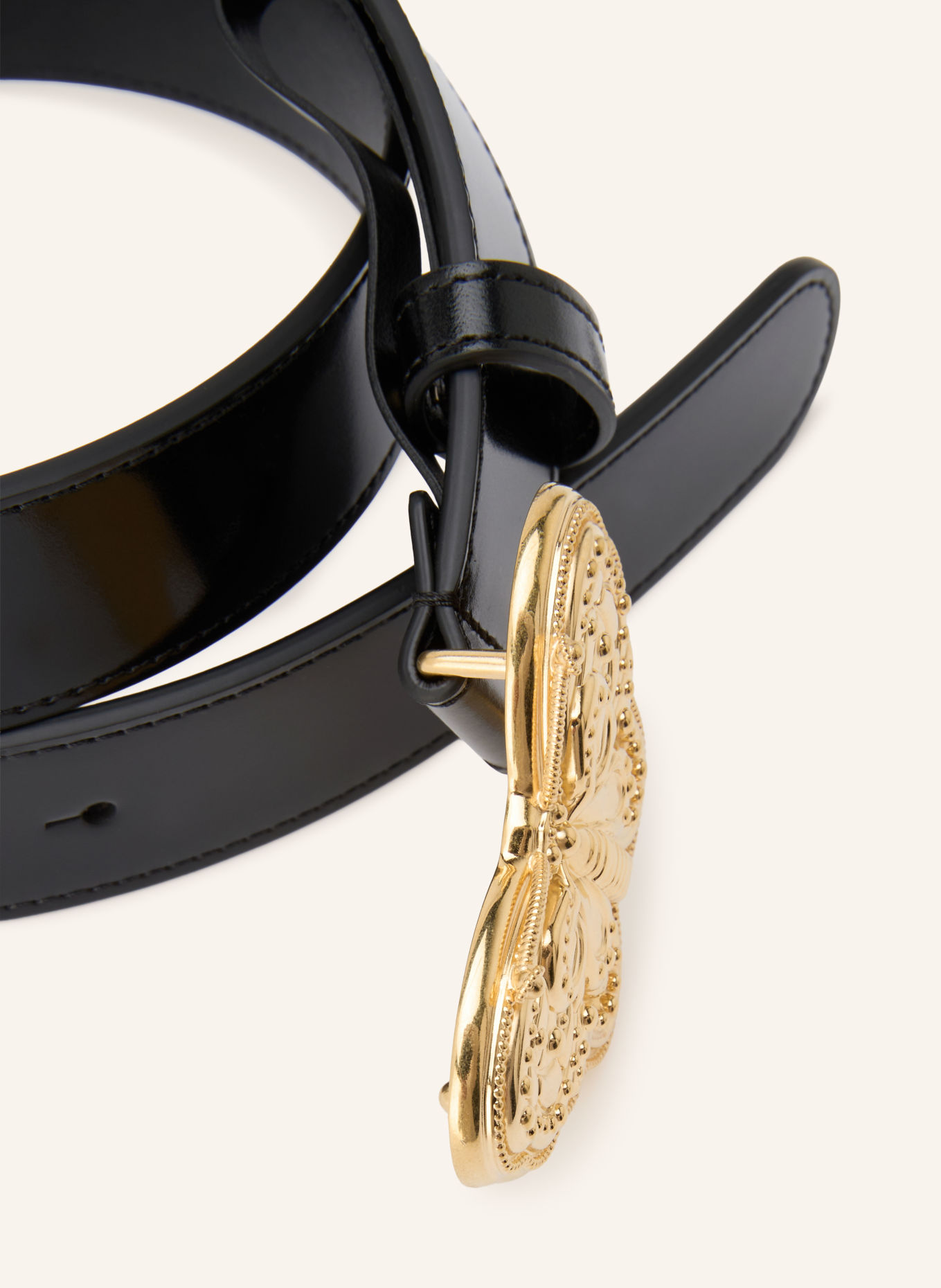 VALENTINO GARAVANI FLUTTERBY Leather belt: BLACK