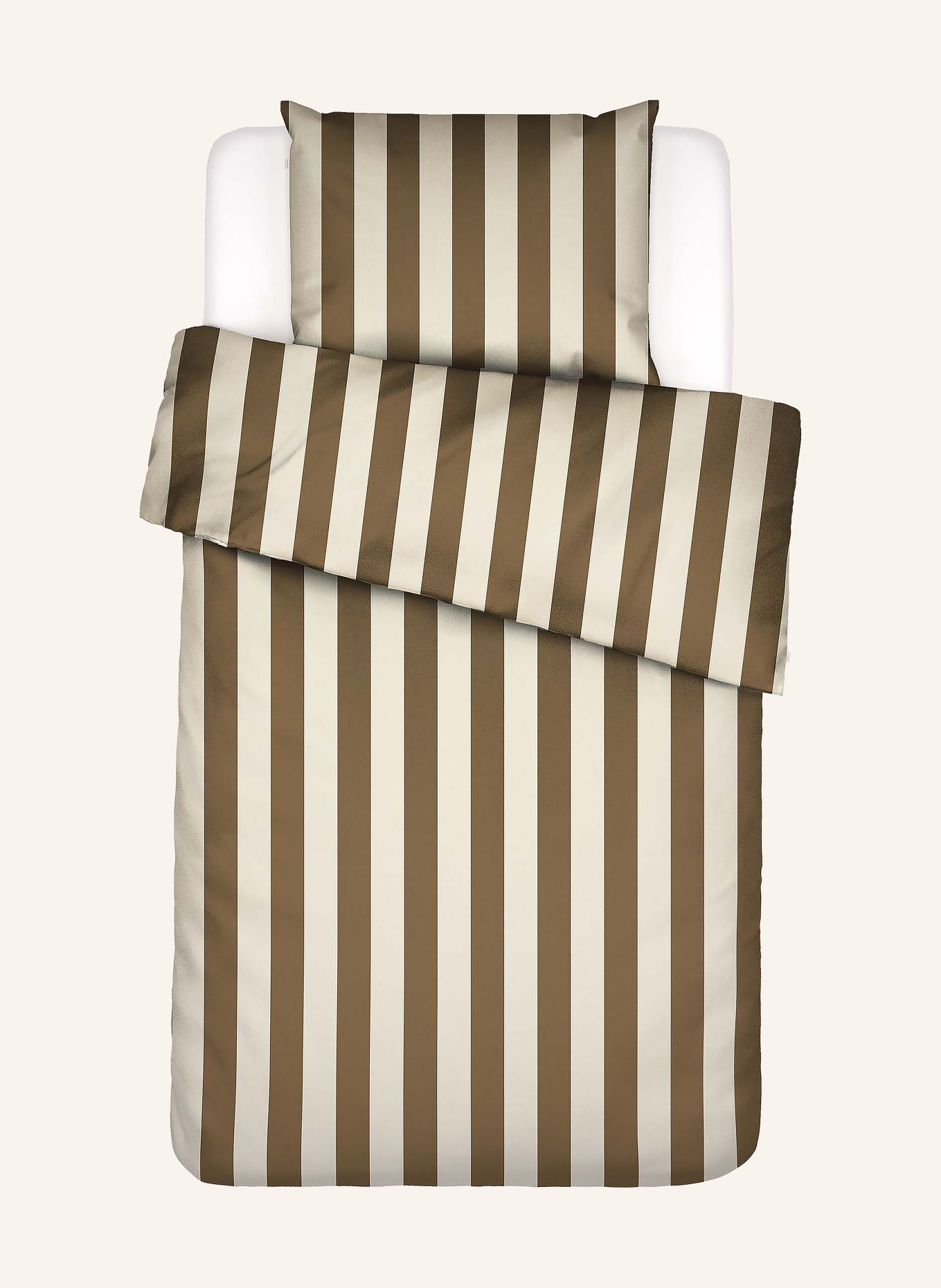 ESSENZA Bettwäsche MINTE STRIPE: BRAUN / ECRU