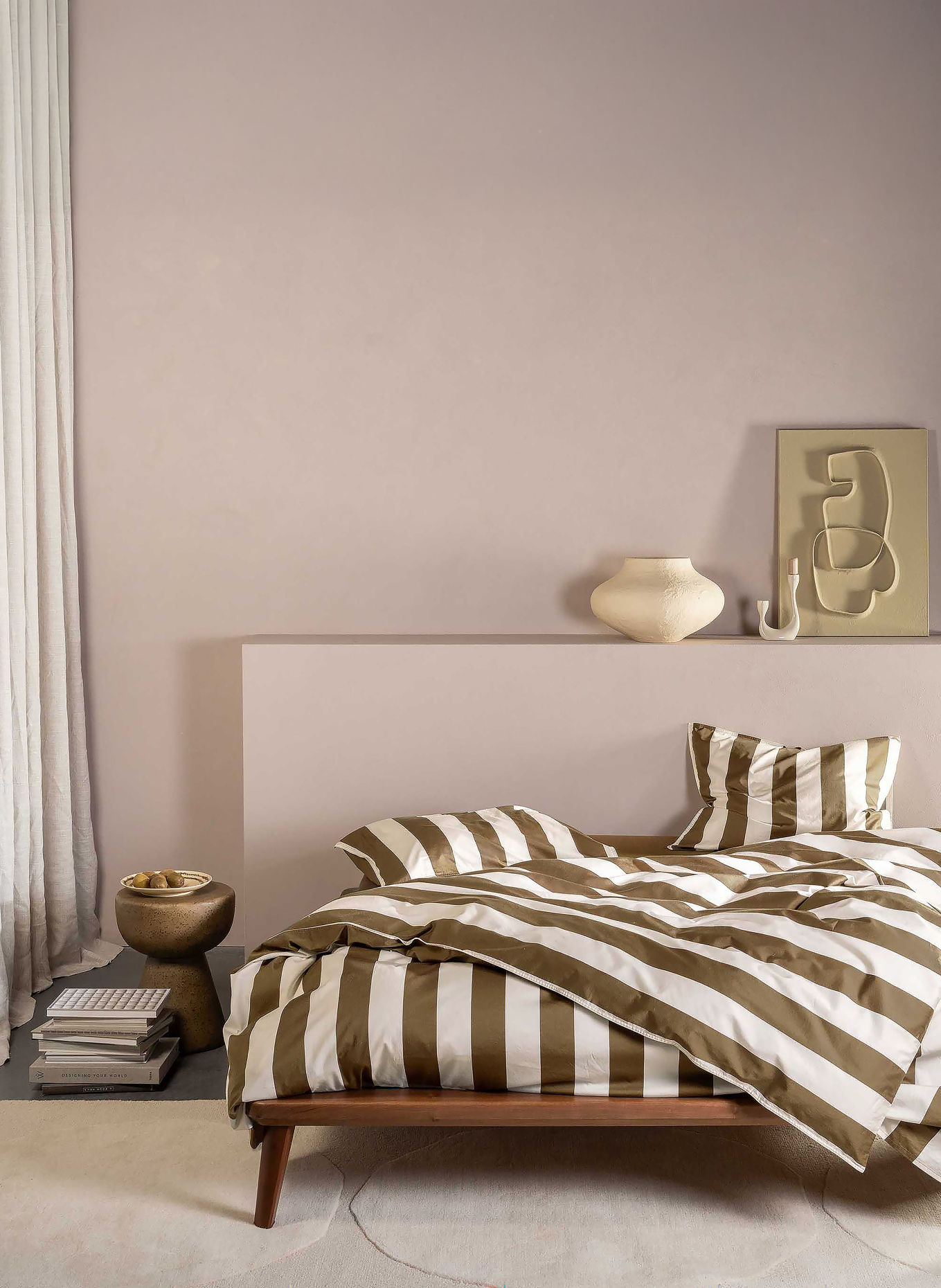 ESSENZA Bettwäsche MINTE STRIPE: BRAUN / ECRU