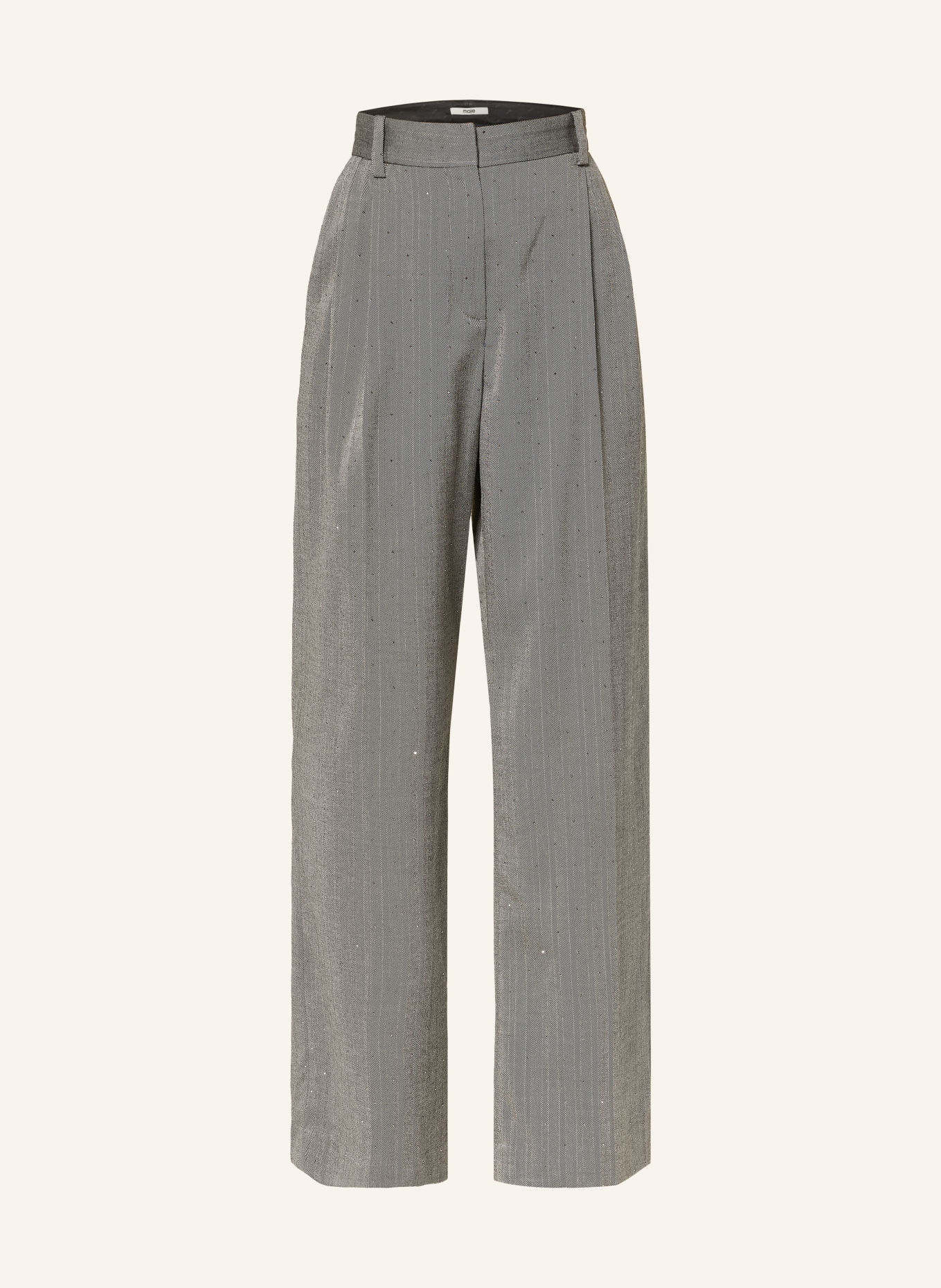 maje Marlenehose mit Schmucksteinen: GRAU / DUNKELGRAU