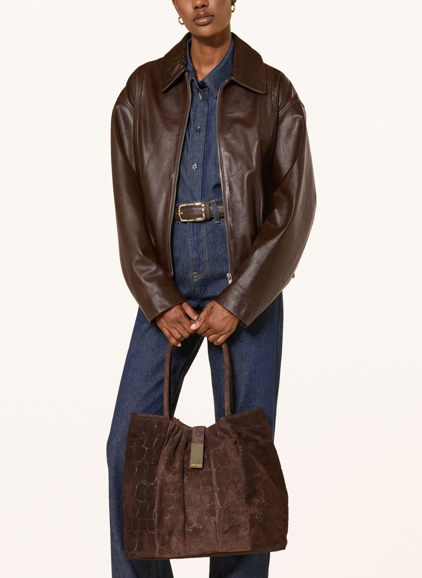 MOULIEBRE Shopper LIRIA: DUNKELBRAUN / GOLD
