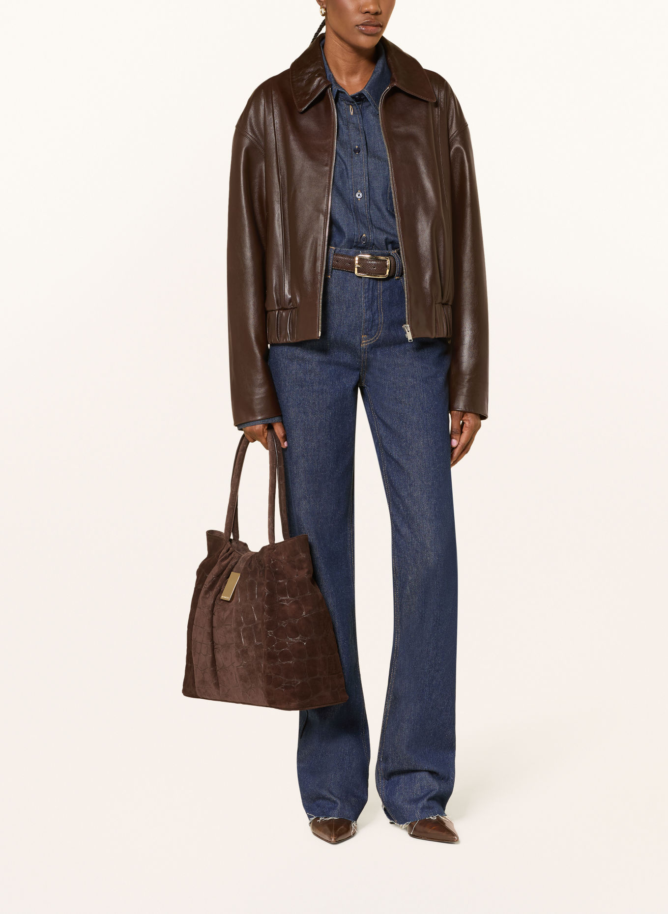 MOULIEBRE Shopper LIRIA: DUNKELBRAUN / GOLD