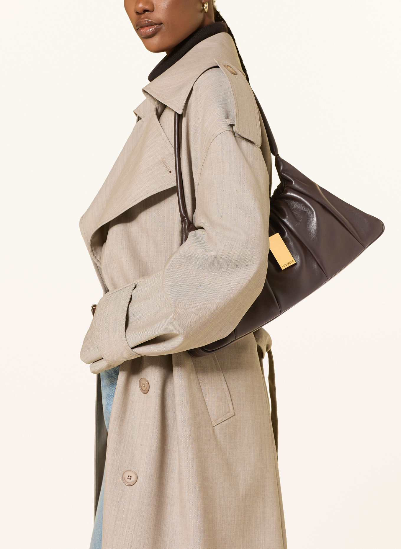 MOULIEBRE Handtasche LIRIA: DUNKELBRAUN / GOLD