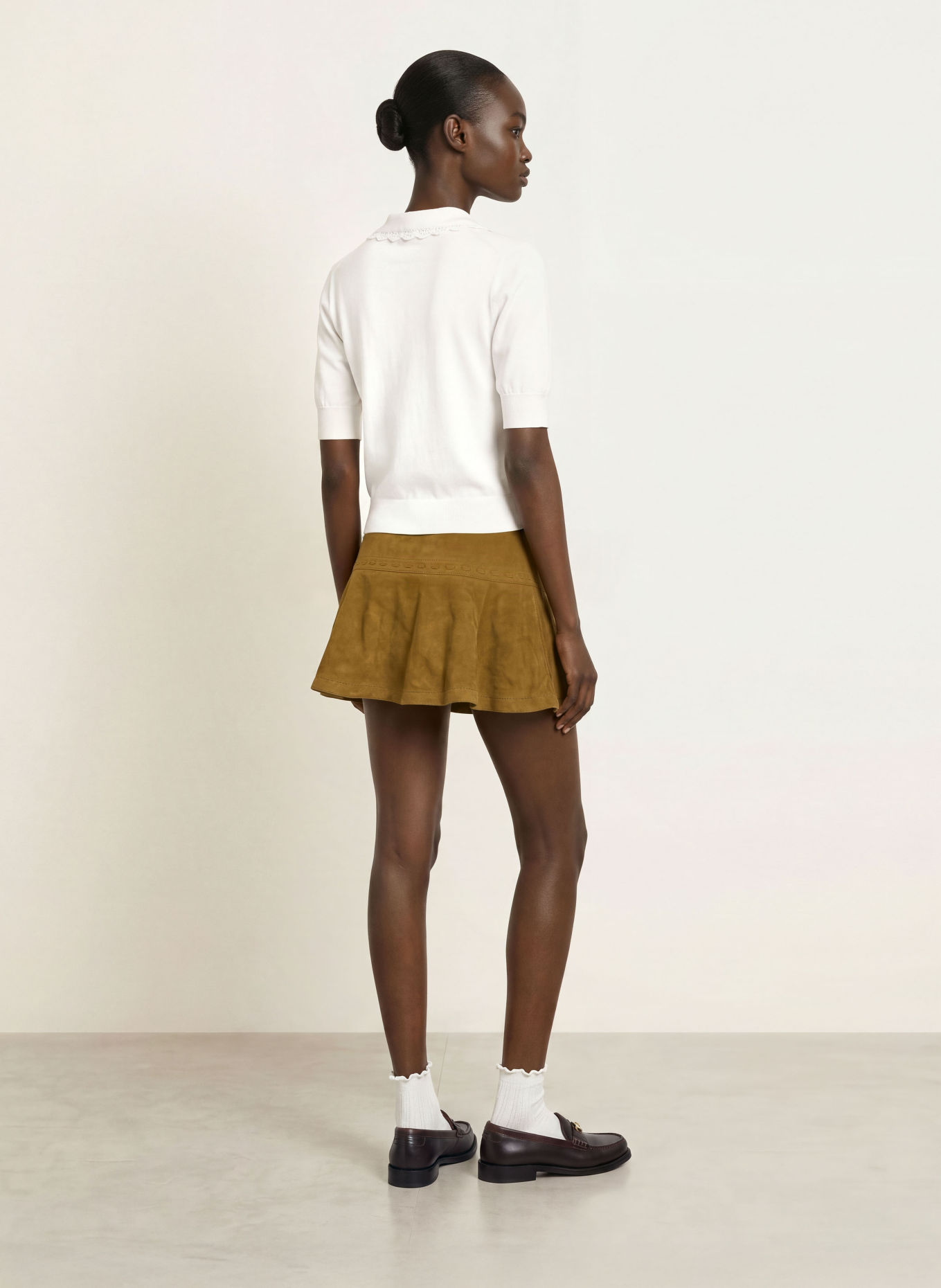 CLAUDIE PIERLOT Strickjacke mit Spitze: WEISS