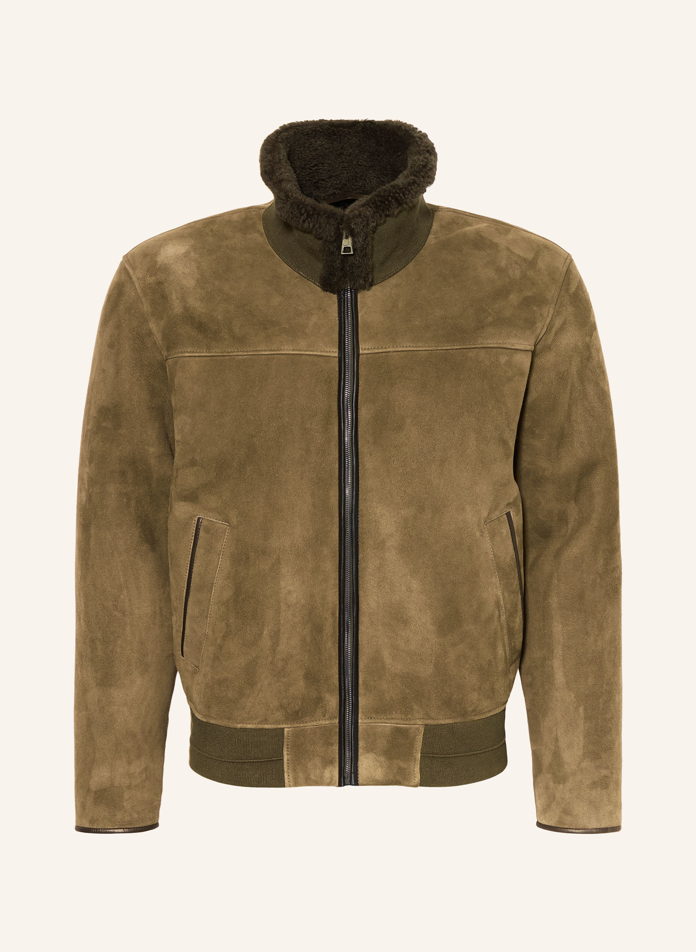 manzoni 24 Kožená bunda: KHAKI / TMAVĚ HNĚDÁ