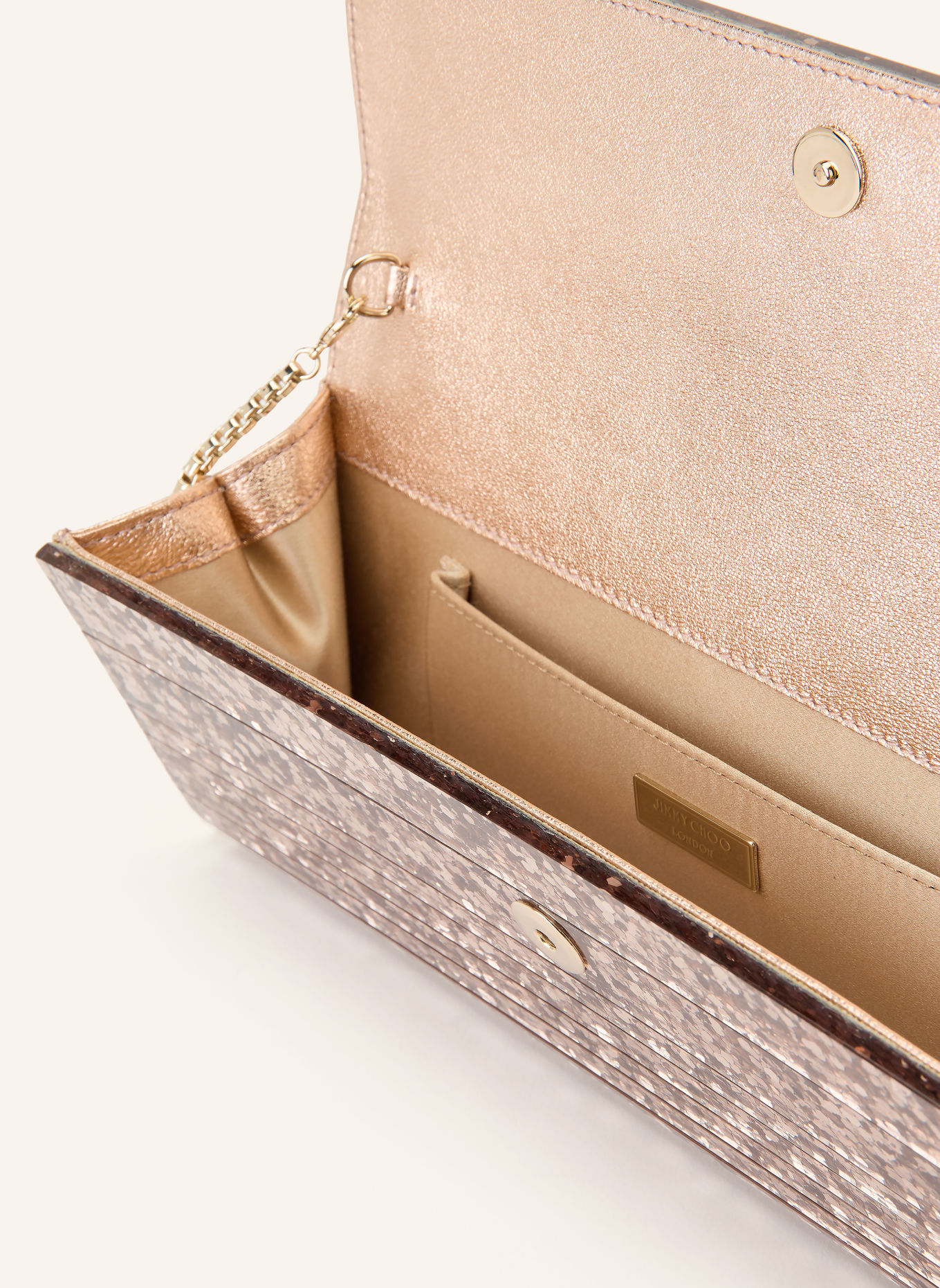 JIMMY CHOO Pungă de mână SWEETIE: ARGINT / AUR ROZ
