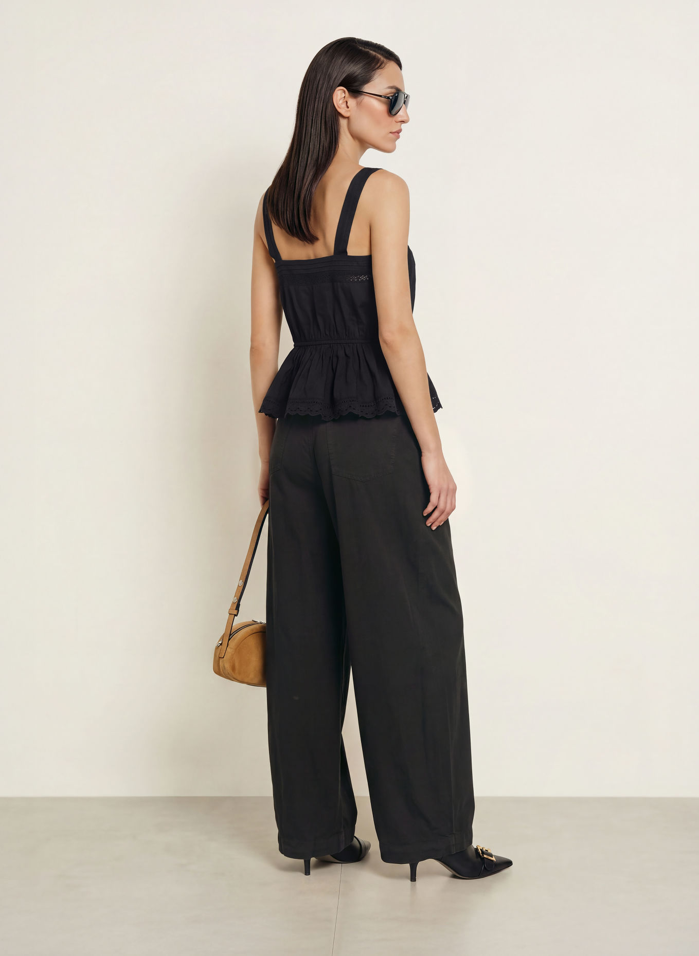 ALLSAINTS Top GWEN mit Spitze: SCHWARZ
