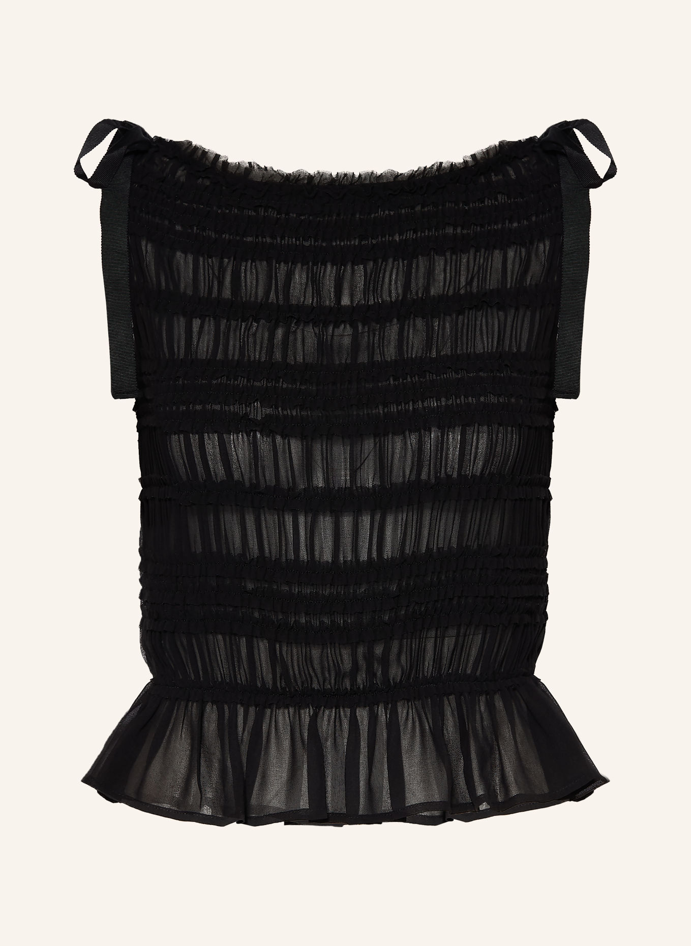 ALLSAINTS Top LOTUS mit Rüschen: SCHWARZ