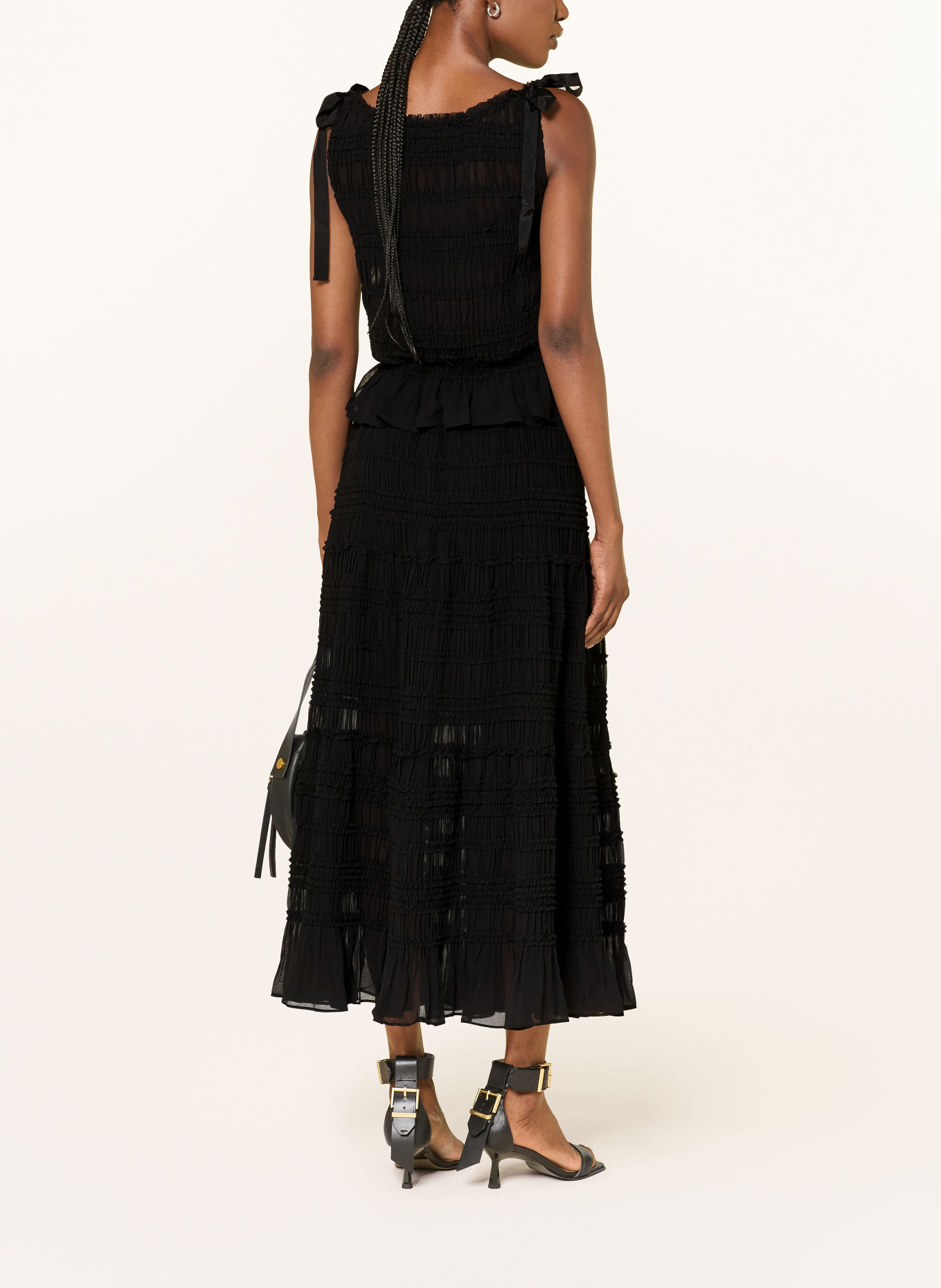 ALLSAINTS Top LOTUS mit Rüschen: SCHWARZ