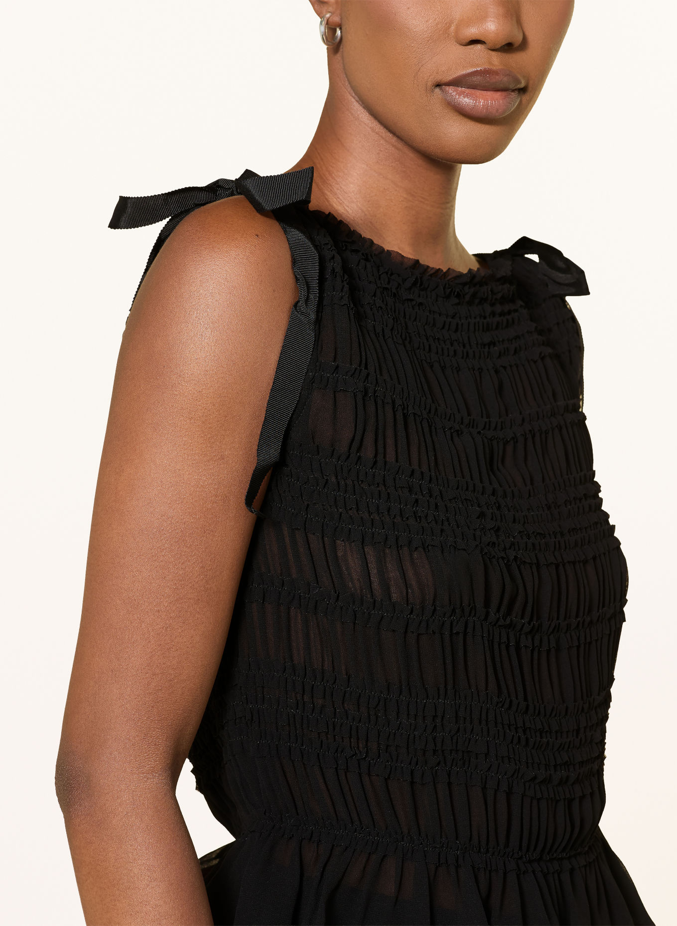 ALLSAINTS Top LOTUS mit Rüschen: SCHWARZ
