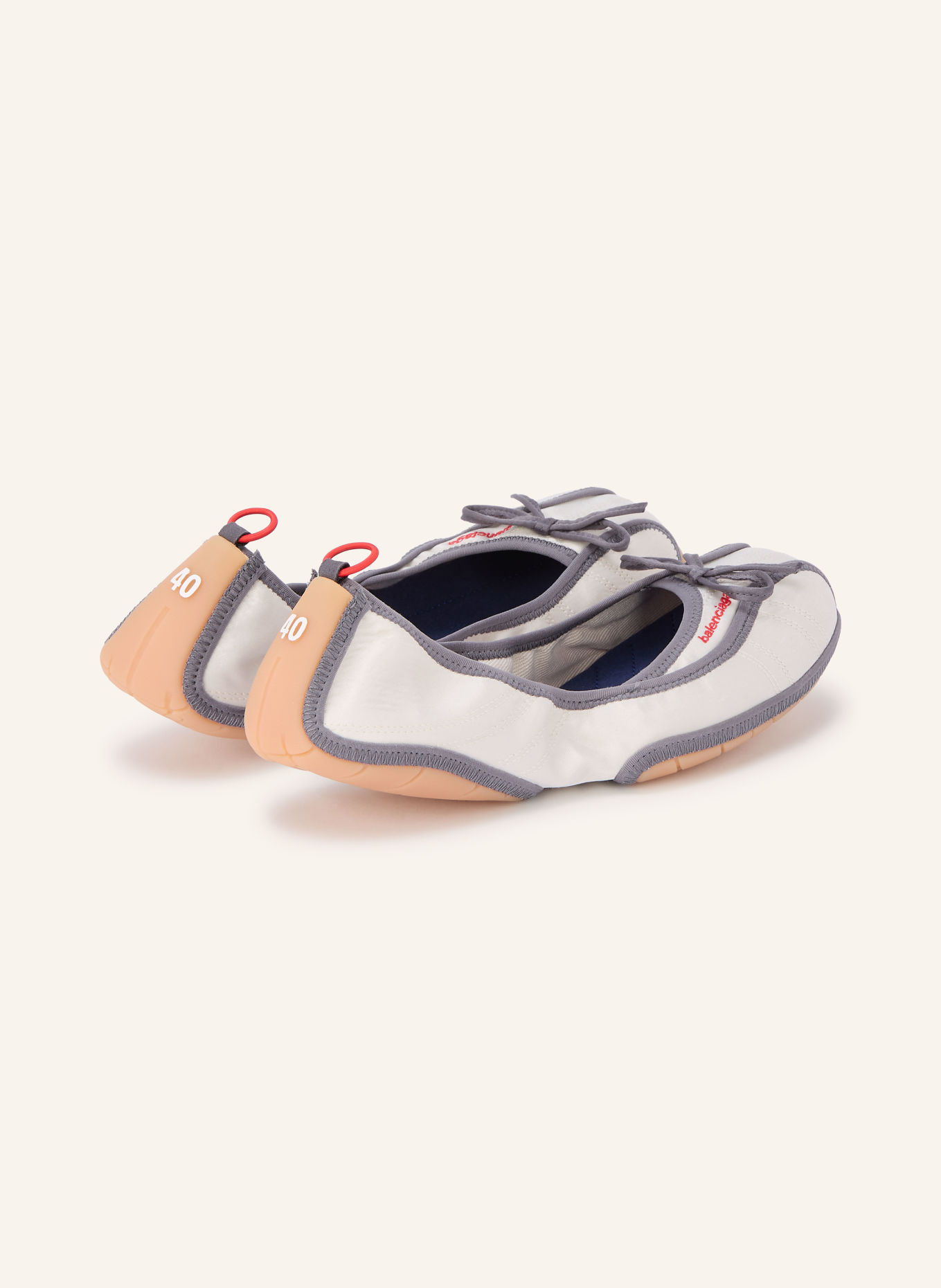 BALENCIAGA Ballerinas: ECRU / GRAY / RED
