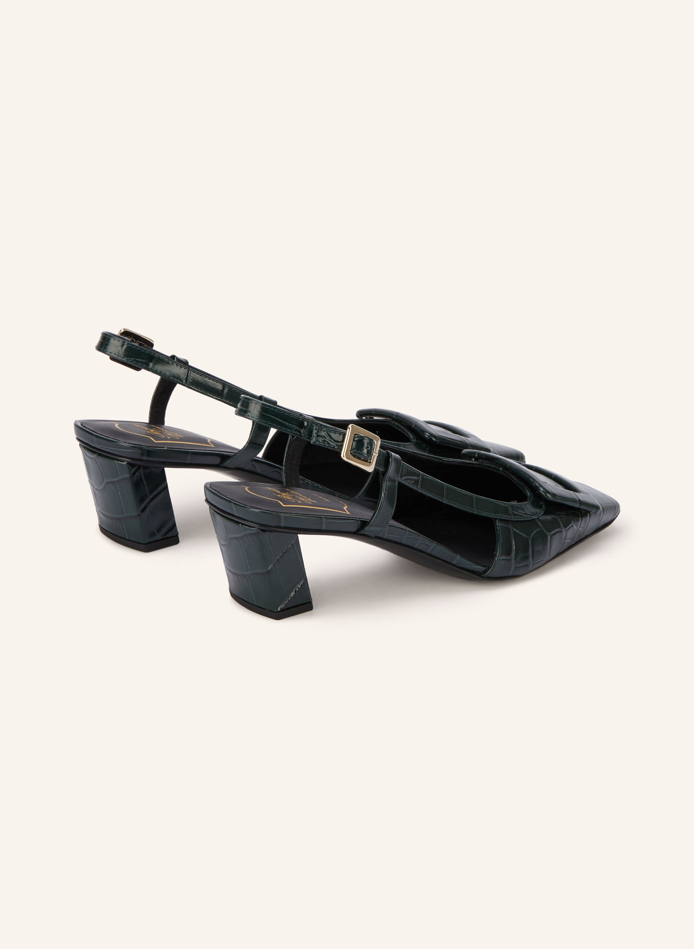 Roger Vivier BELLE VIVIER Slingback Pumps: DARK GREEN