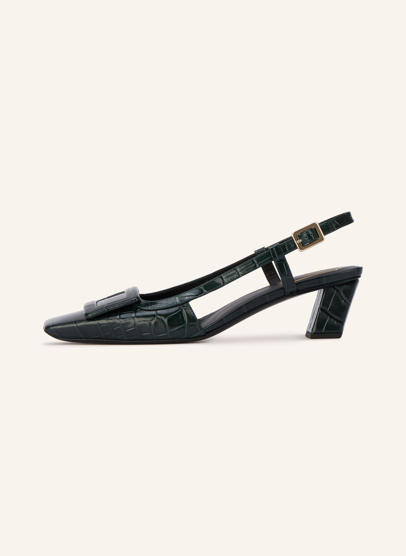 Roger Vivier BELLE VIVIER Slingback Pumps: DARK GREEN