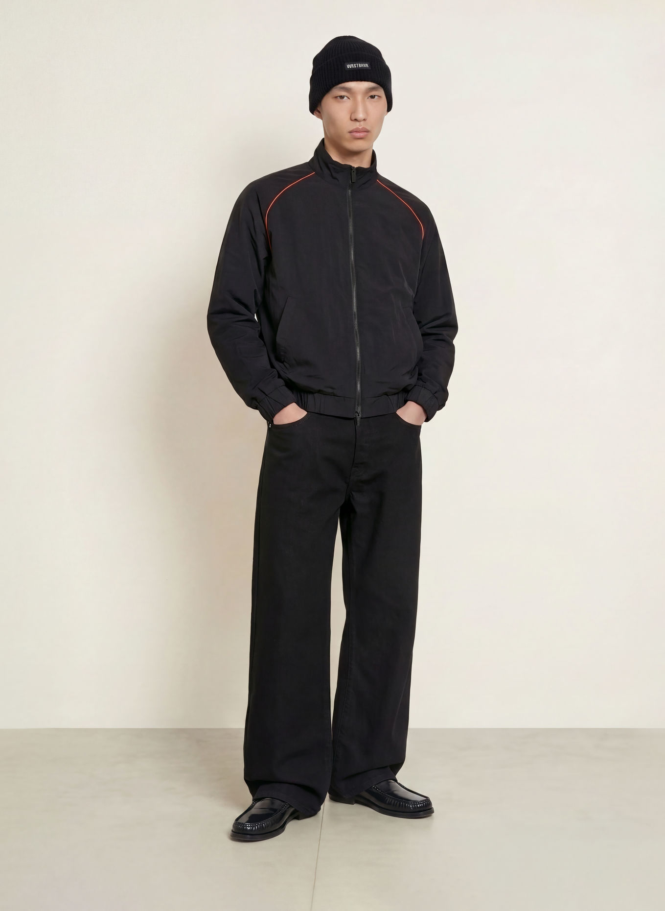 WRSTBHVR Blouson JALE: ZWART / NEONORANJE