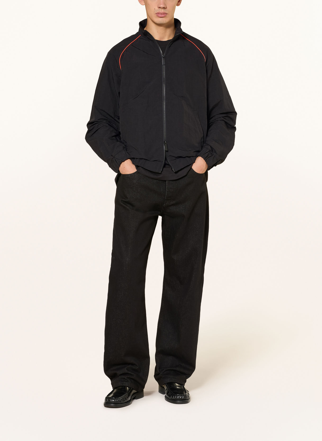 WRSTBHVR Blouson JALE: ZWART / NEONORANJE
