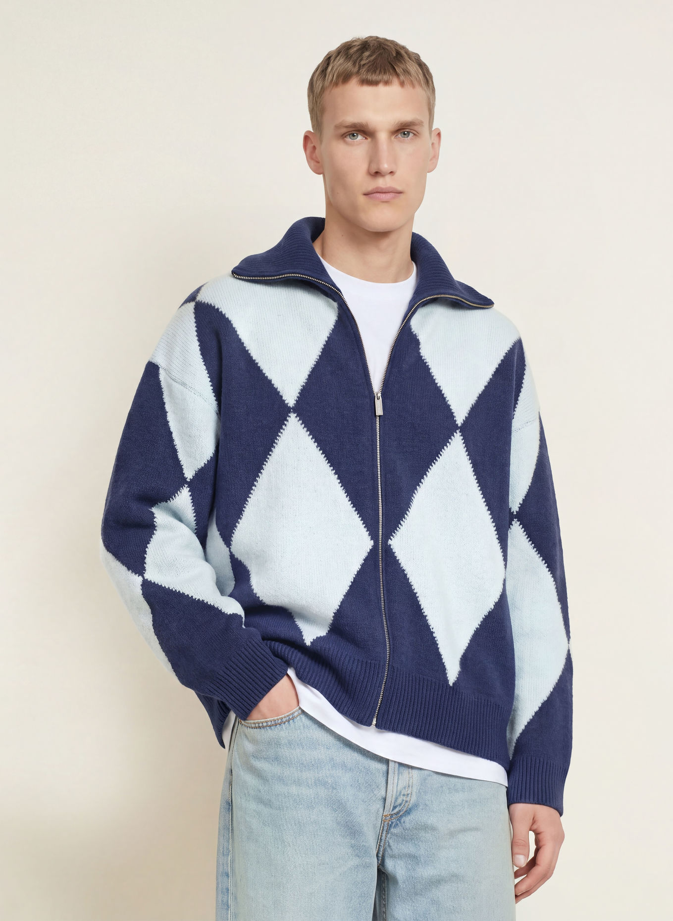 WRSTBHVR Vest YAMAN: DONKERBLAUW / WIT