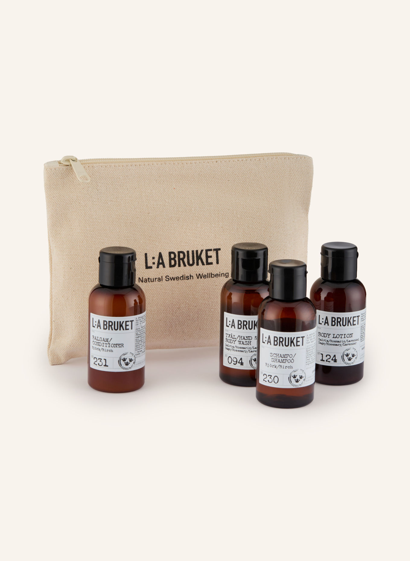 L:A BRUKET 4-tlg. Pflege-Set: CREME / BRAUN