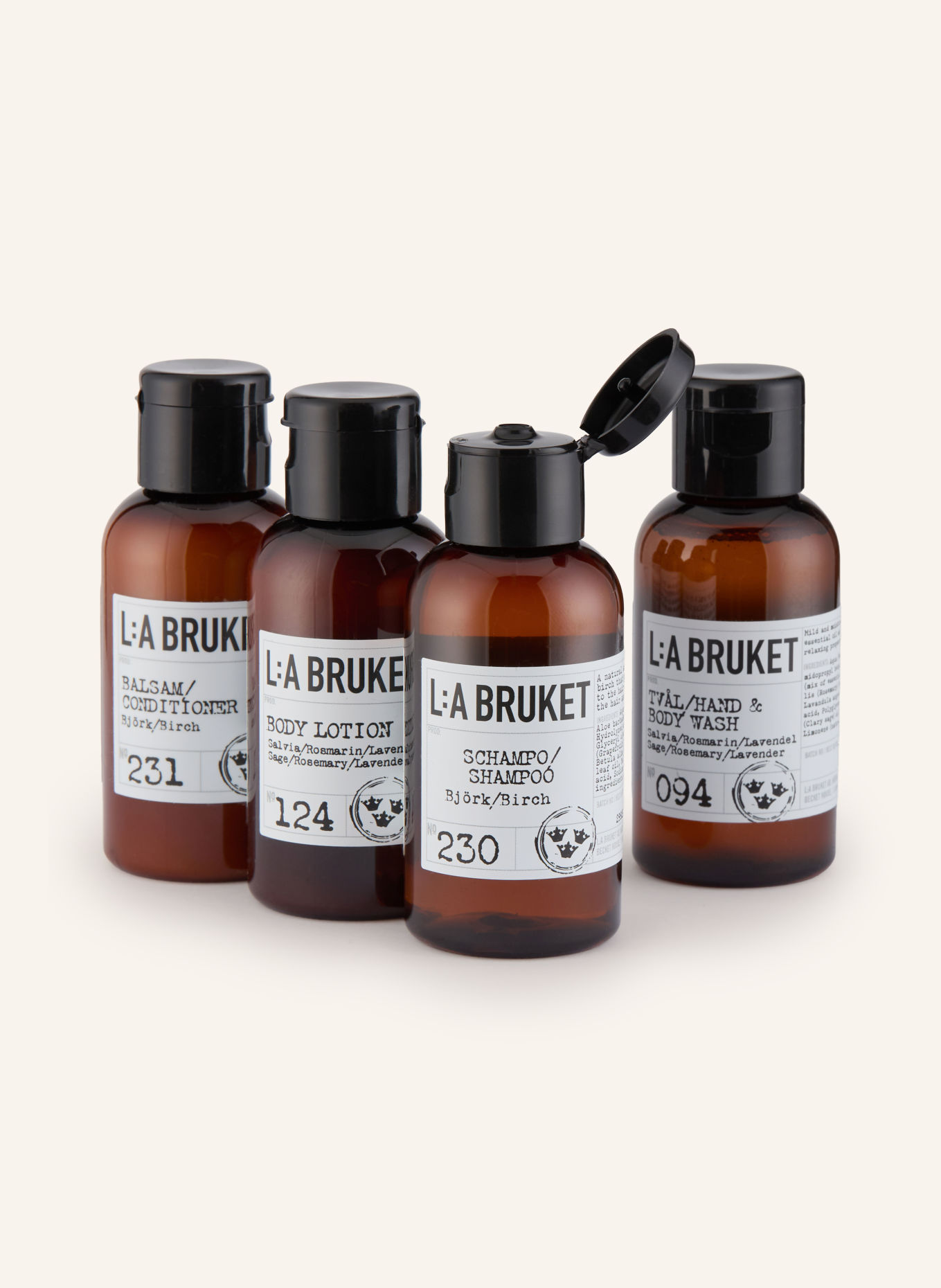 L:A BRUKET 4-tlg. Pflege-Set: CREME / BRAUN
