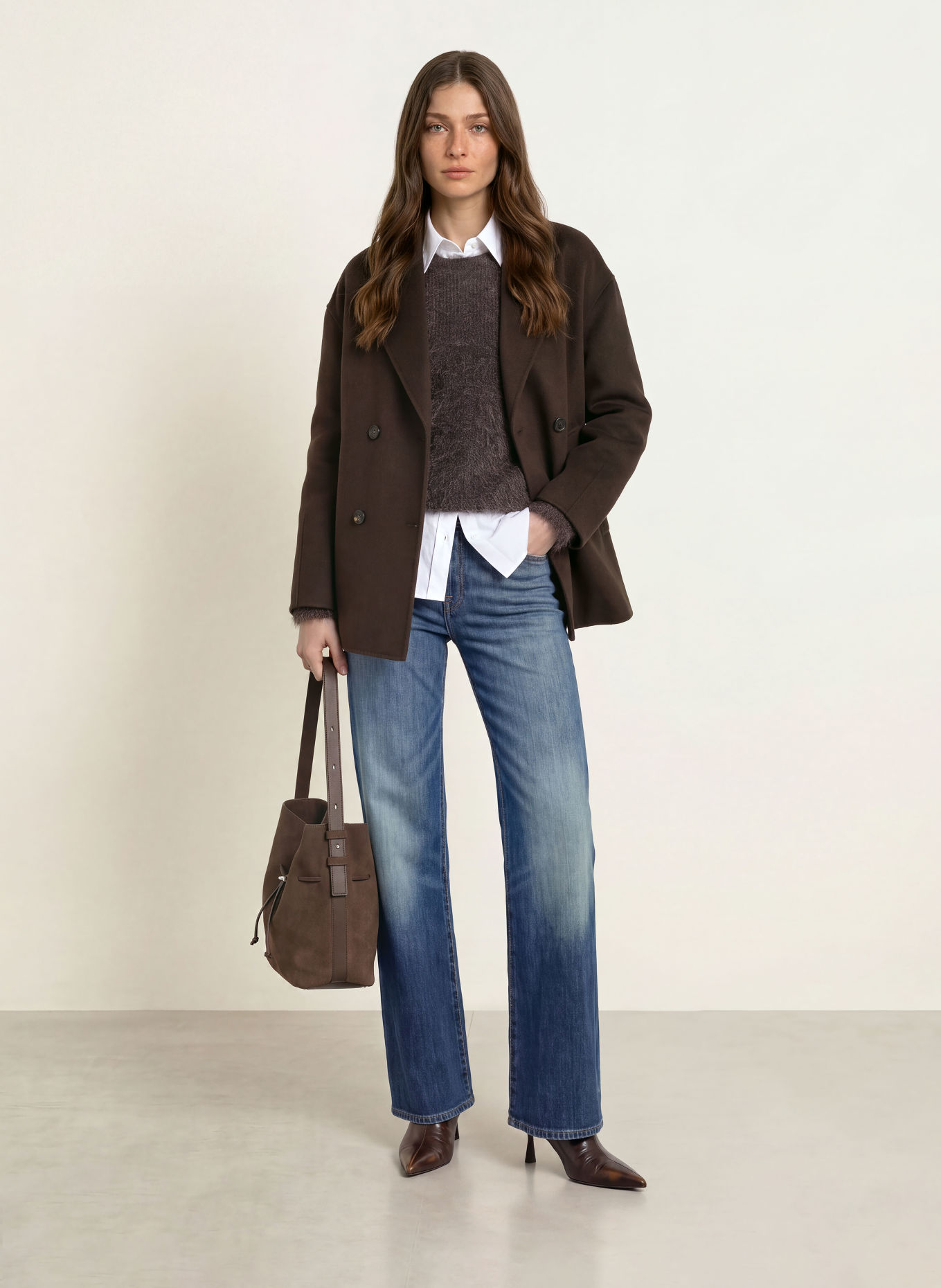 mabrun FILO Pea coat: DARK BROWN