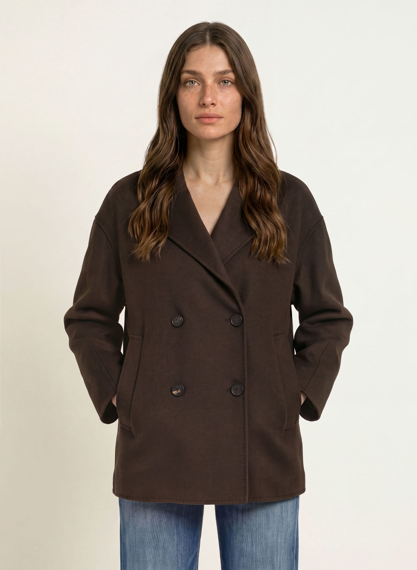 mabrun FILO Pea coat: DARK BROWN