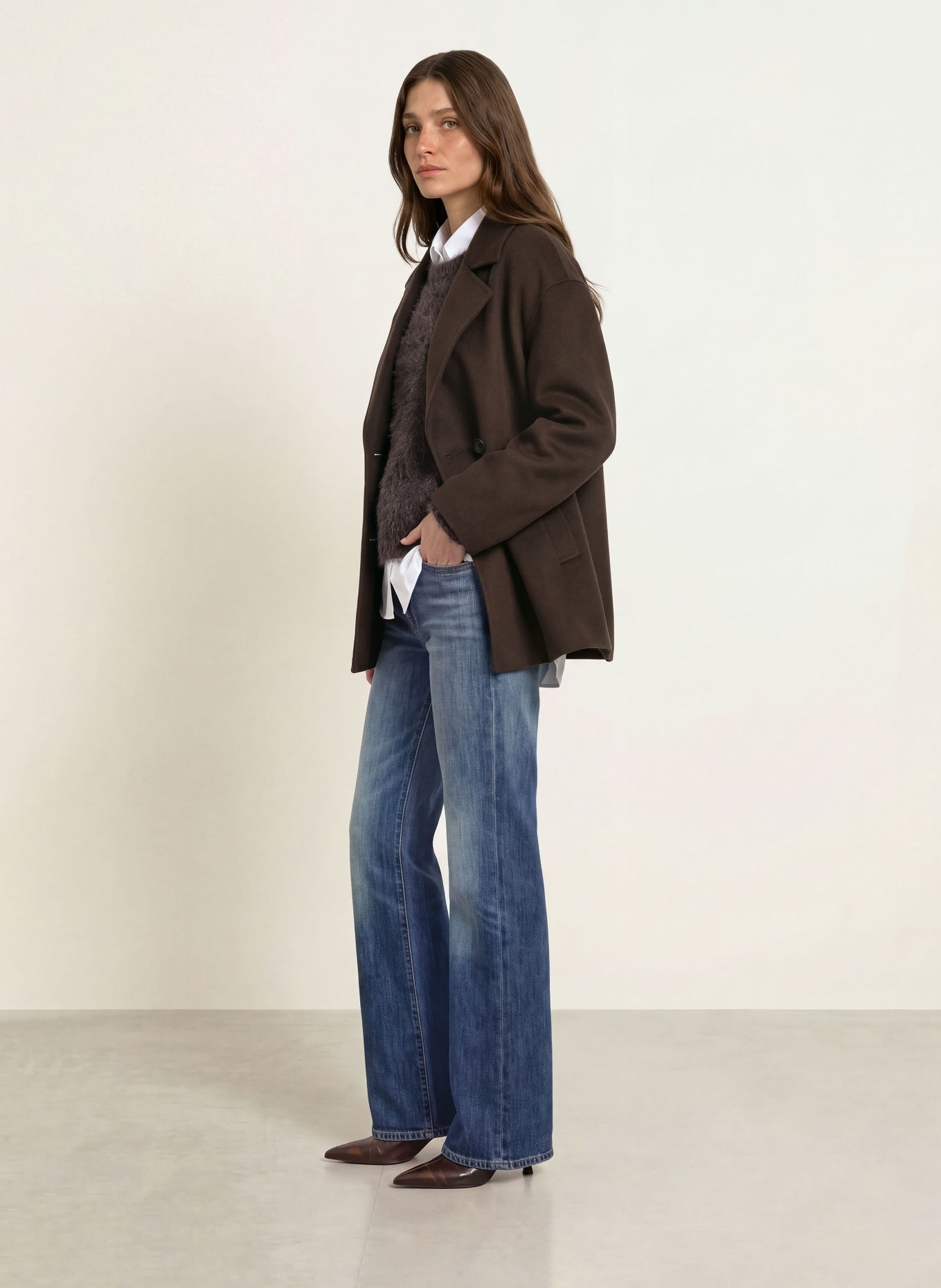 mabrun FILO Pea coat: DARK BROWN