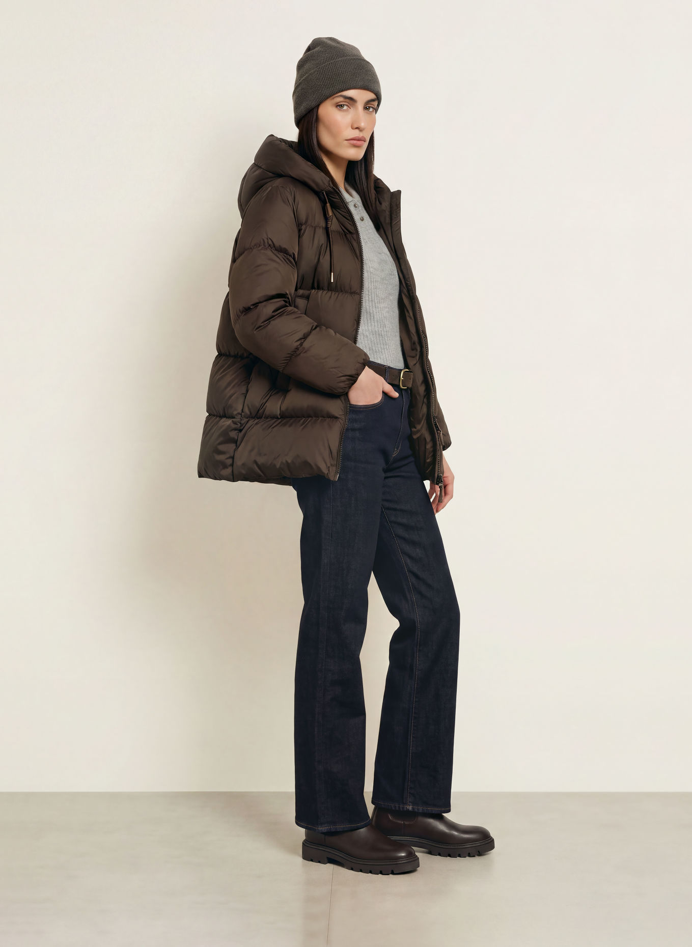 mabrun FATIMA Down Jacket: DARK BROWN
