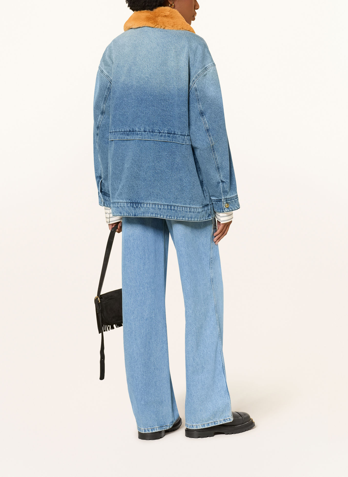SANDRO Jeansjacke mit abnehmbarem Kunstfell: 4785 BLUE JEAN