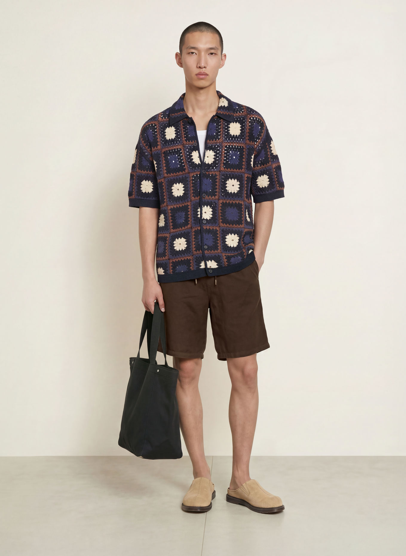 ALLSAINTS HANBURY Linen Shorts: BROWN