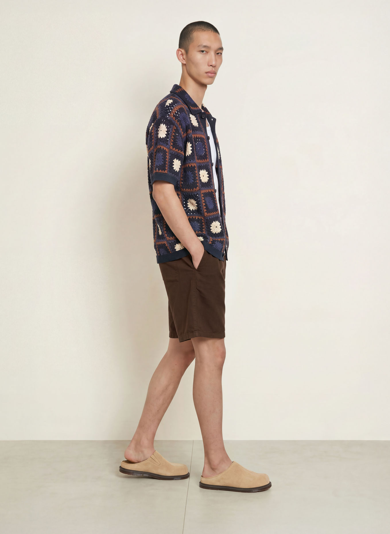 ALLSAINTS HANBURY Linen Shorts: BROWN