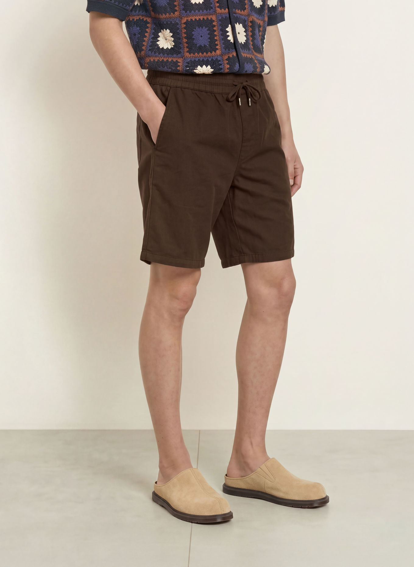 ALLSAINTS HANBURY Linen Shorts: BROWN