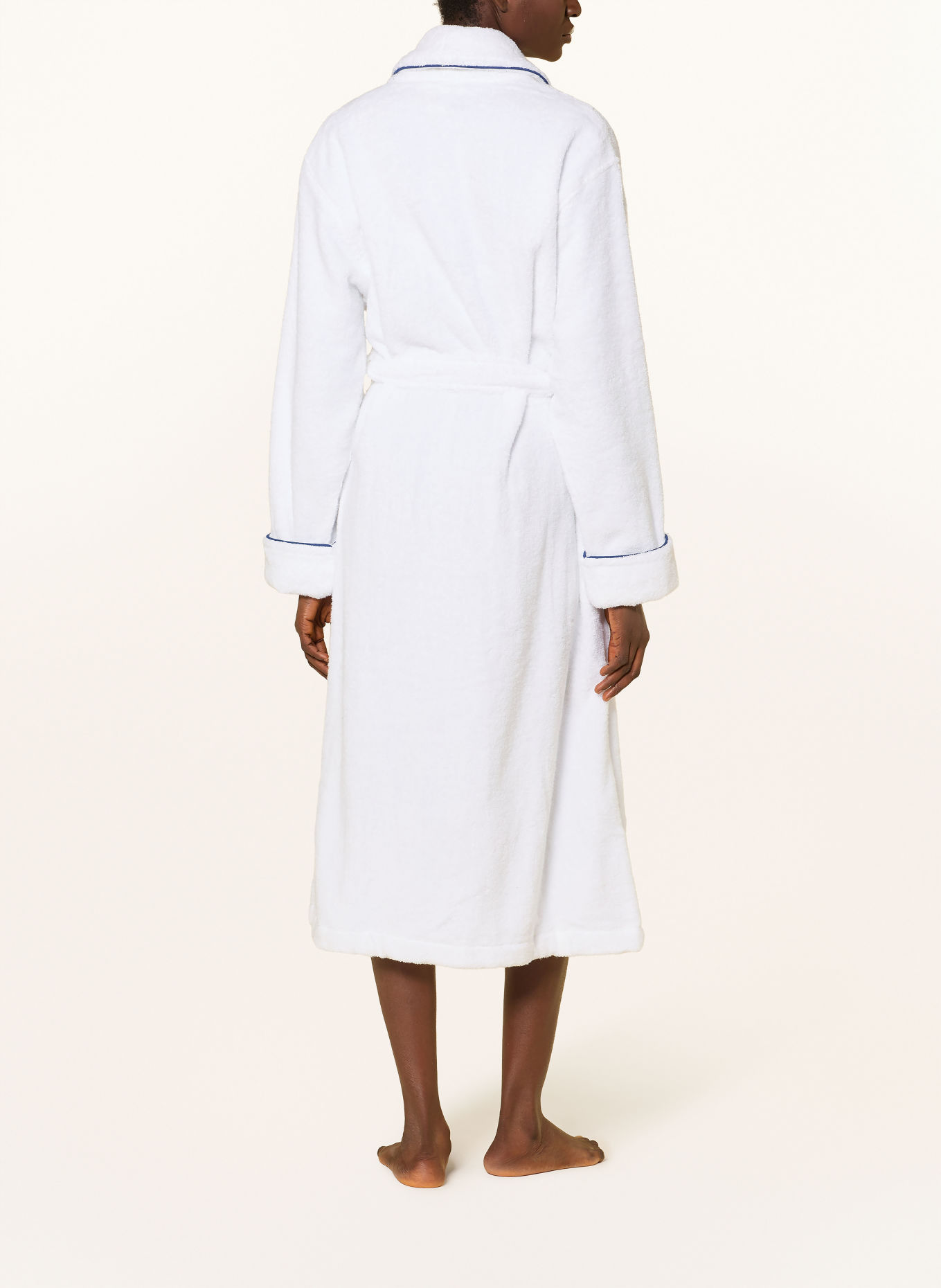 POLO RALPH LAUREN Unisex-Bademantel: WEISS / DUNKELBLAU