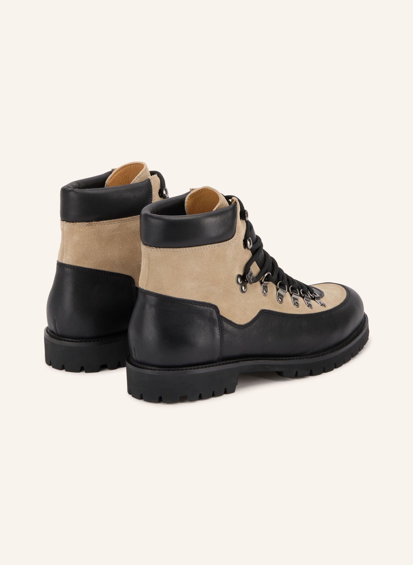 Paper Straight RIDGEWORK HIGH Lace-up boots: BEIGE / SILVER / BLACK