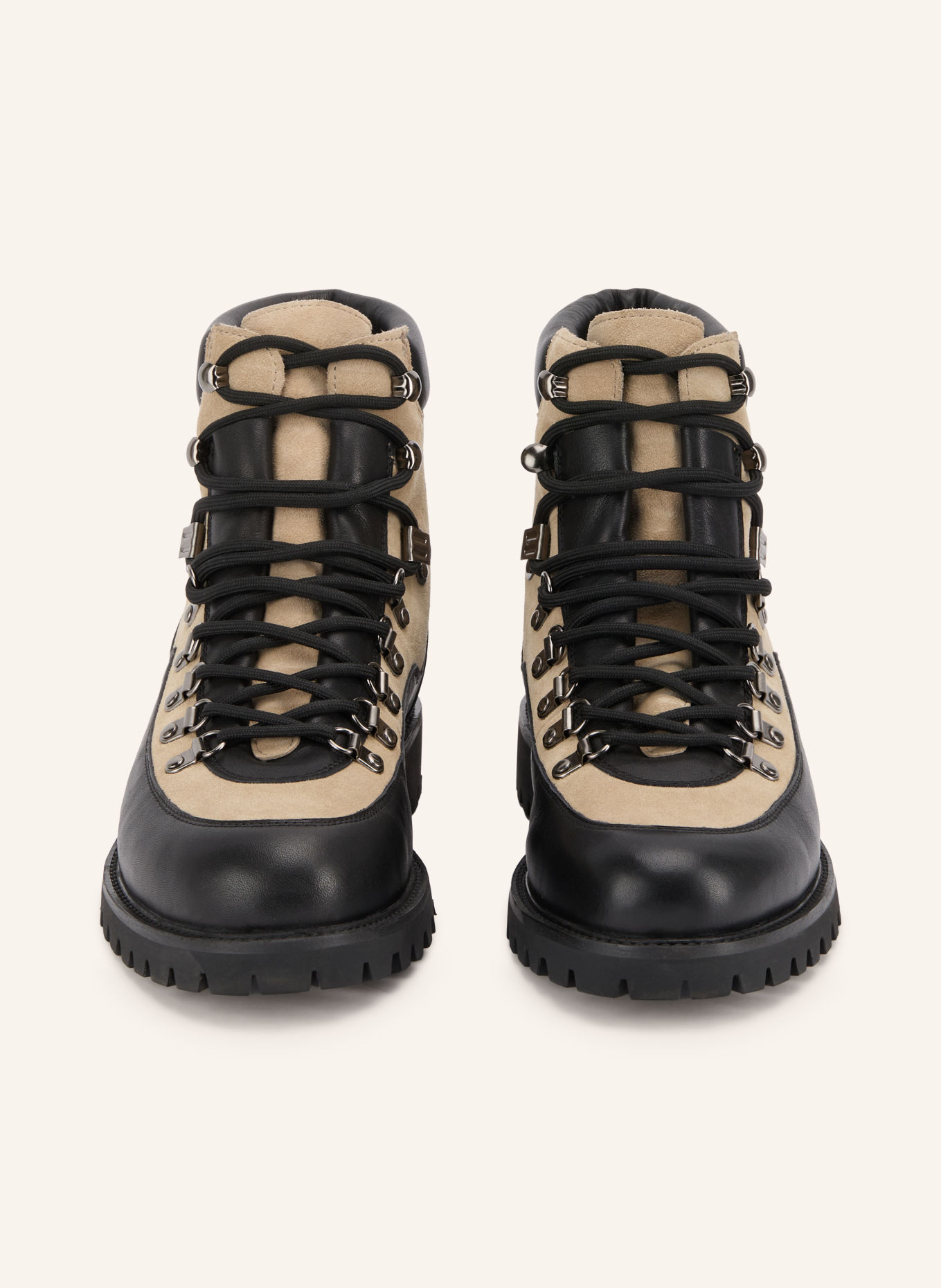 Paper Straight RIDGEWORK HIGH Lace-up boots: BEIGE / SILVER / BLACK