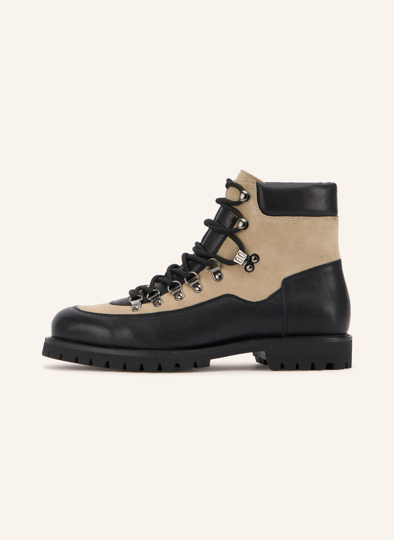 Paper Straight RIDGEWORK HIGH Lace-up boots: BEIGE / SILVER / BLACK