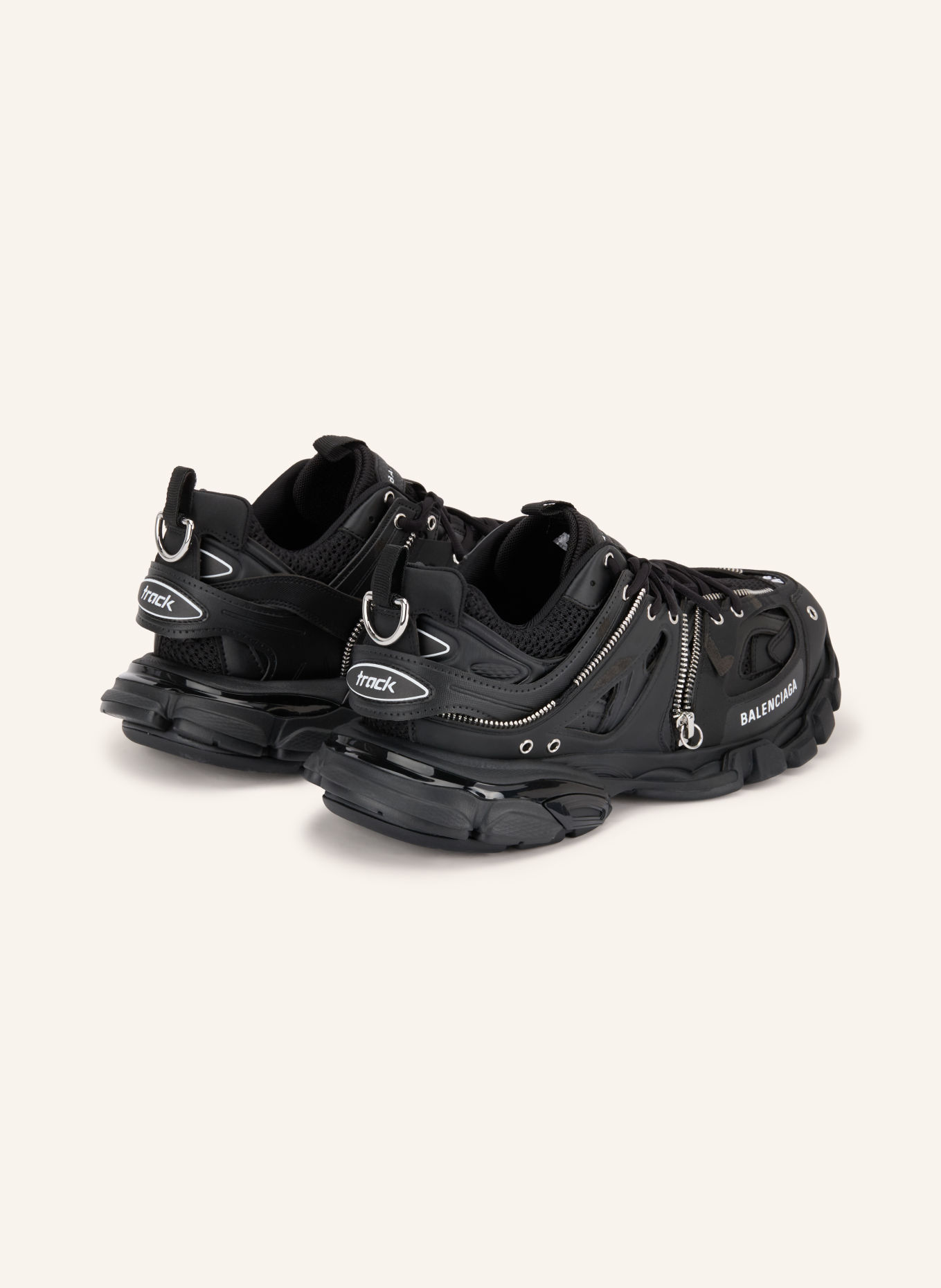 BALENCIAGA Sneakersy TRACK ZIP: CZARNY / SREBRNY