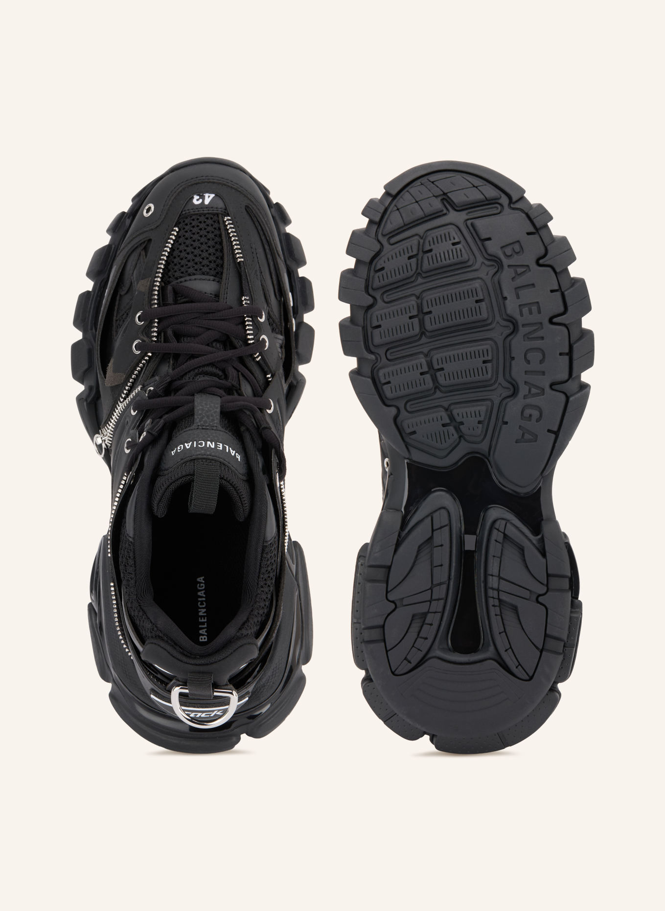 BALENCIAGA Sneakersy TRACK ZIP: CZARNY / SREBRNY