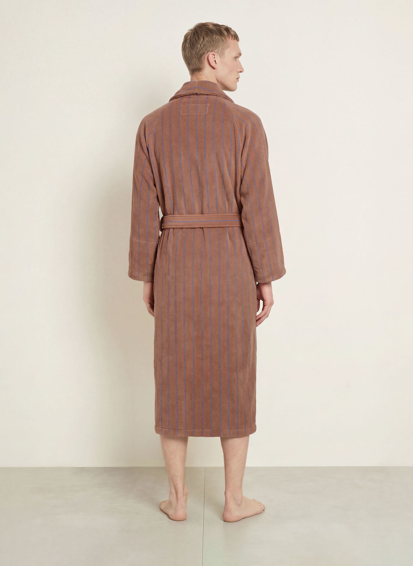 BONGUSTA Unisex badjas NARAM: DONKERORANJE / BLAUW