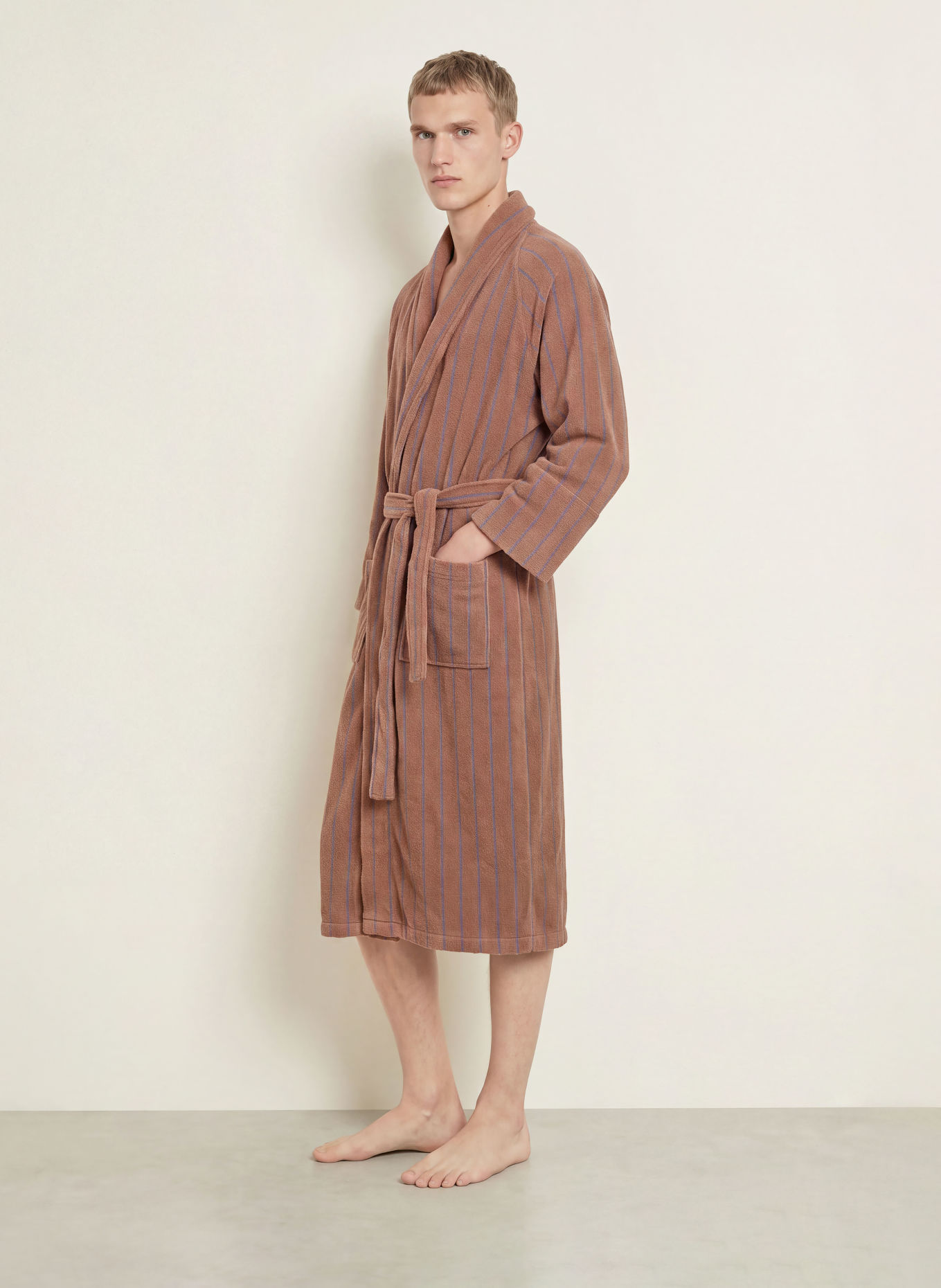 BONGUSTA Unisex badjas NARAM: DONKERORANJE / BLAUW