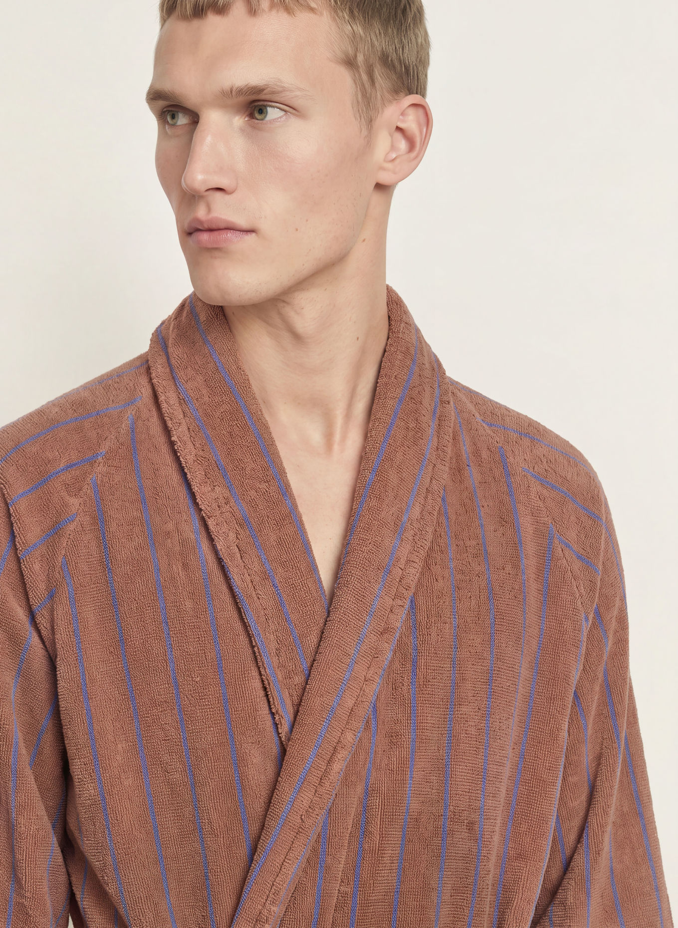 BONGUSTA Unisex badjas NARAM: DONKERORANJE / BLAUW