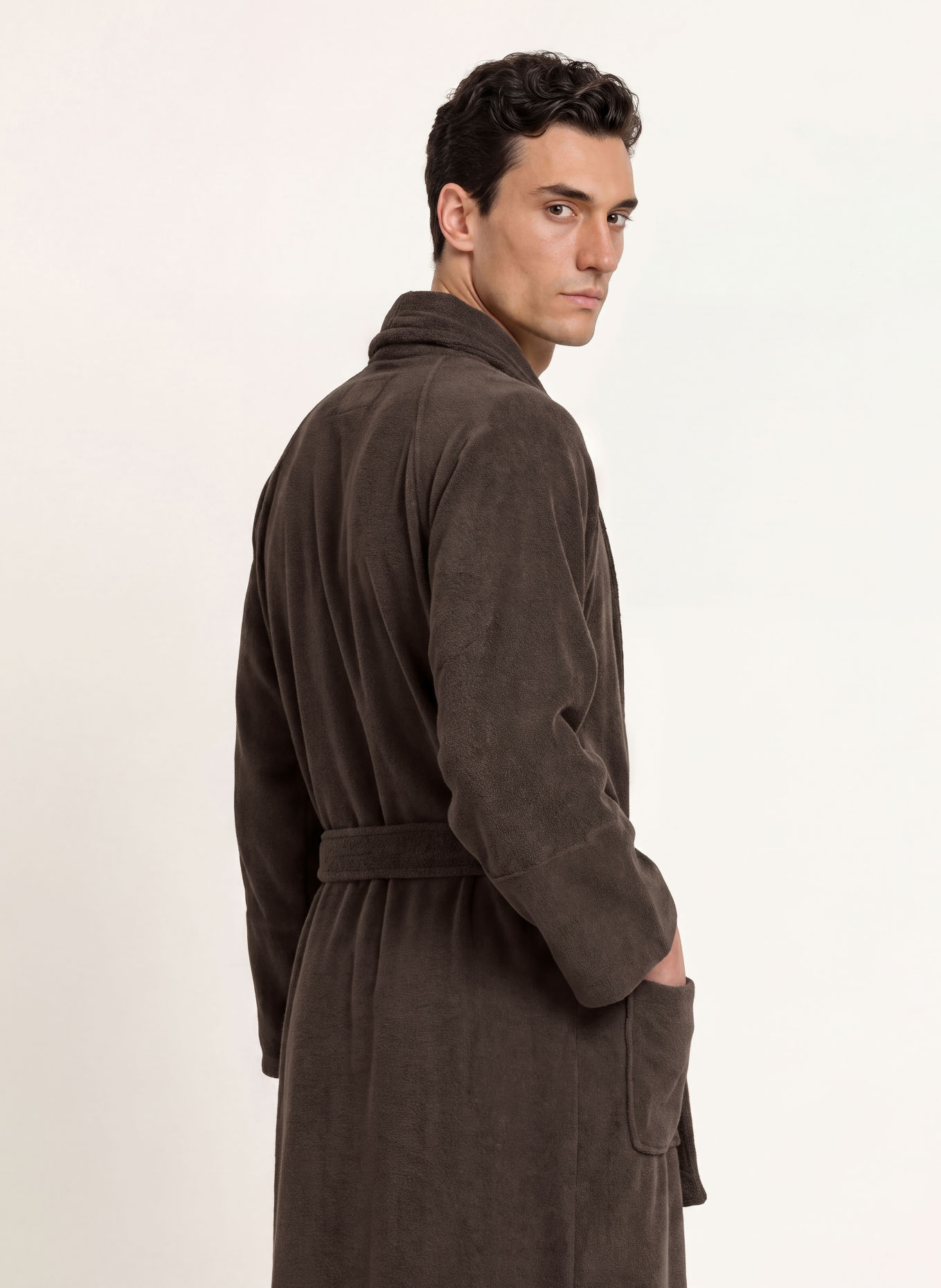 BONGUSTA Unisex badjas NARAM: MARRON FONCÉ