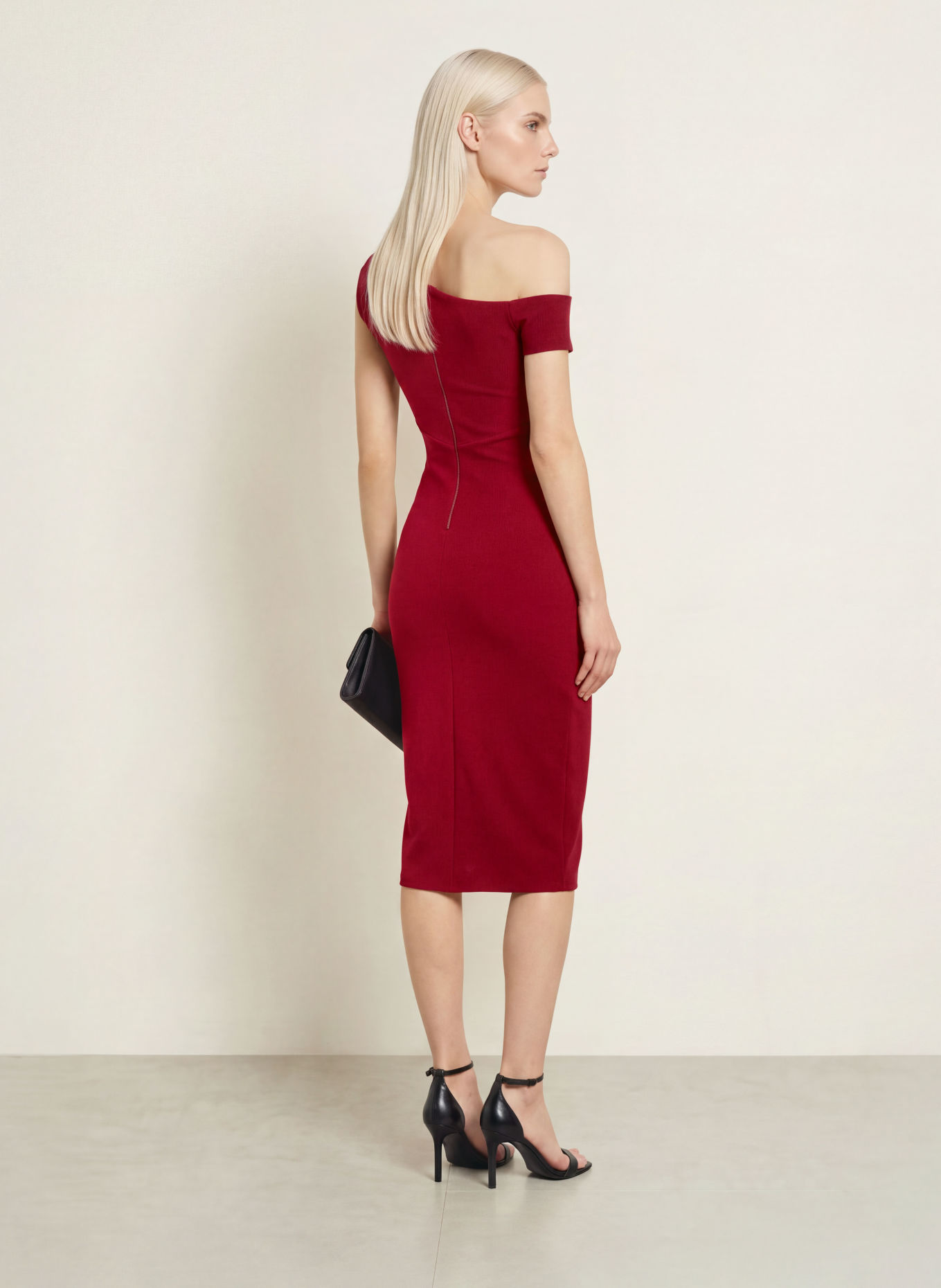 LIPSY One-Shoulder-Kleid: DUNKELROT