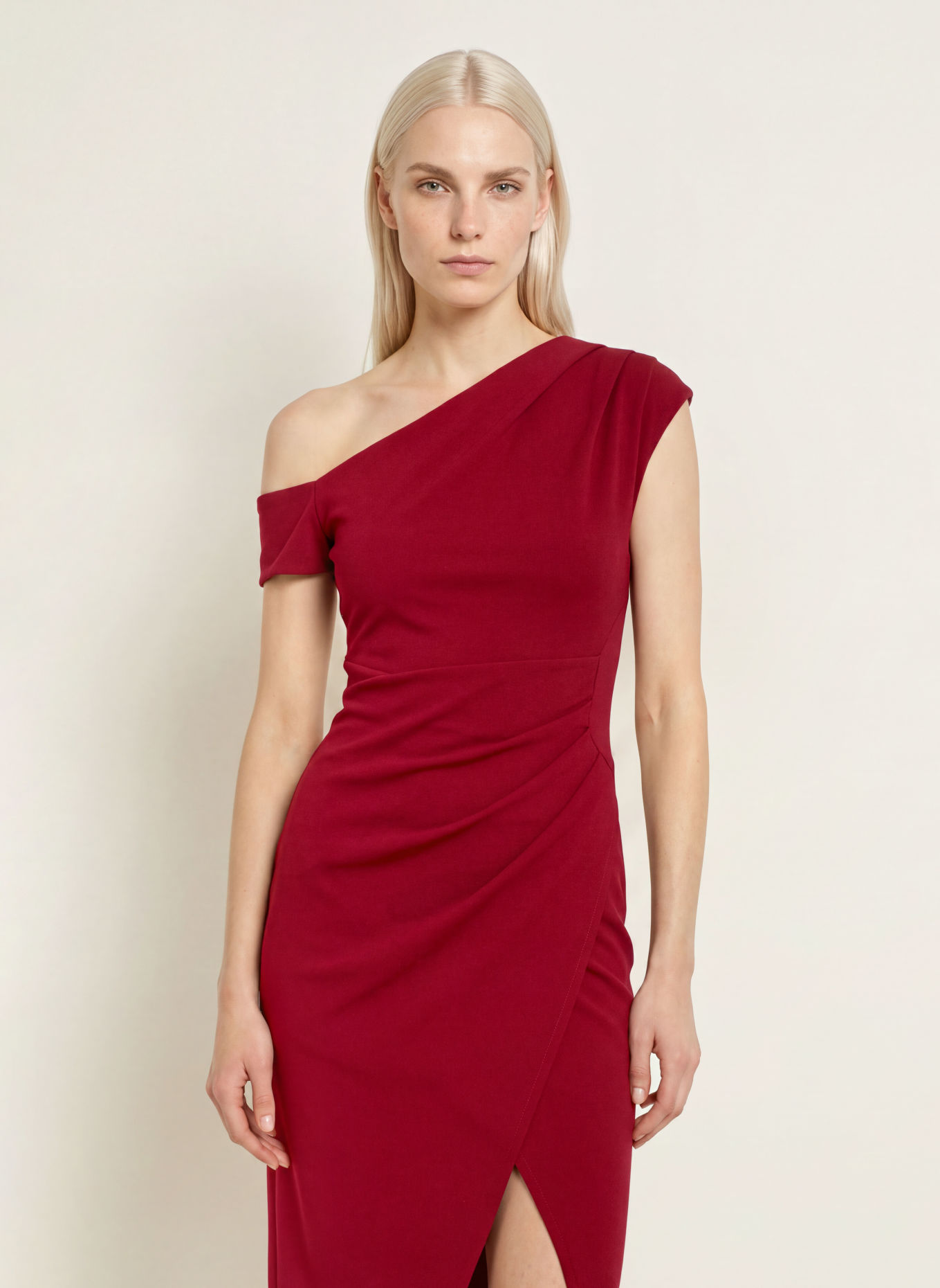 LIPSY One-Shoulder-Kleid: DUNKELROT