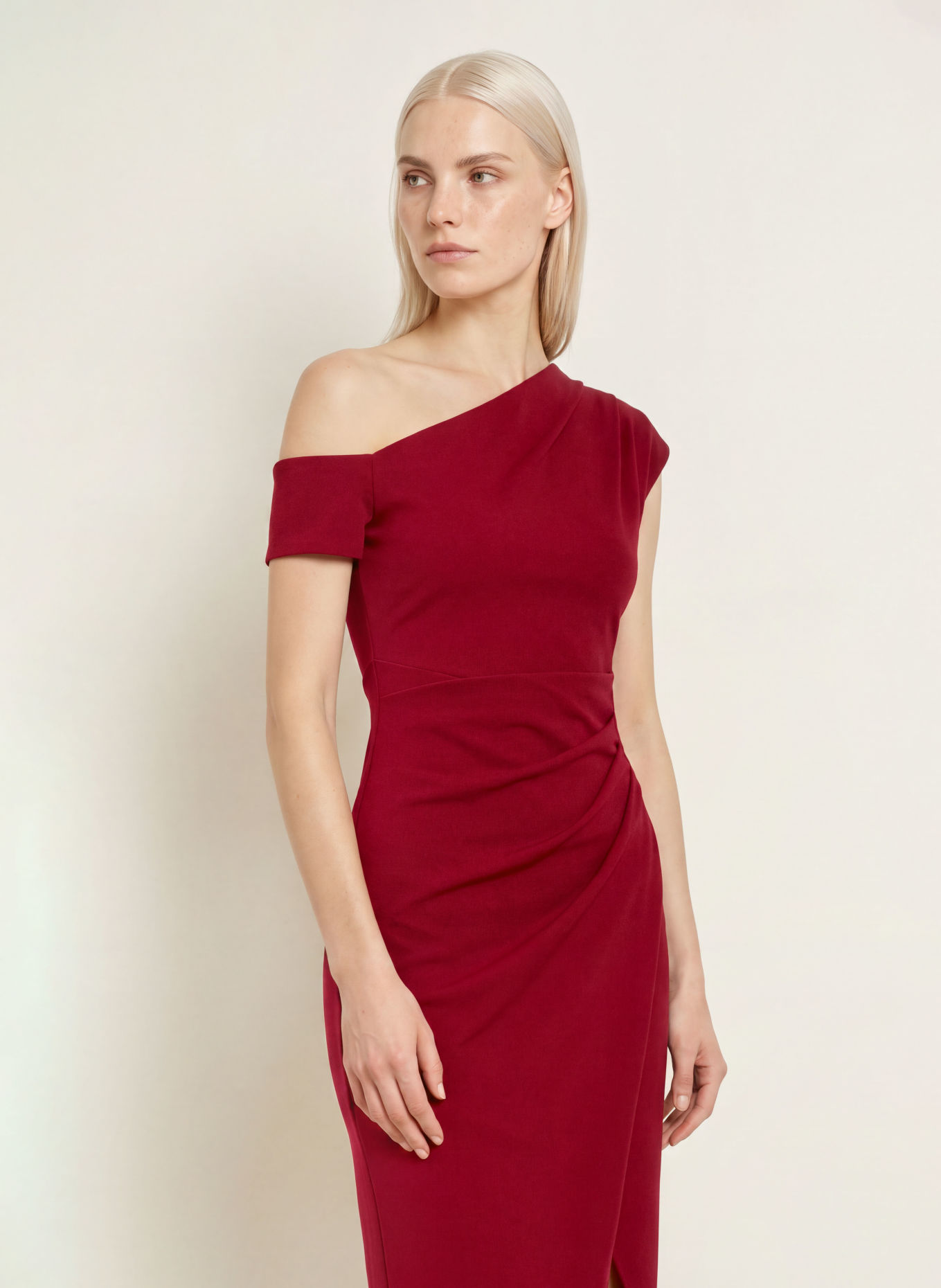 LIPSY One-Shoulder-Kleid: DUNKELROT